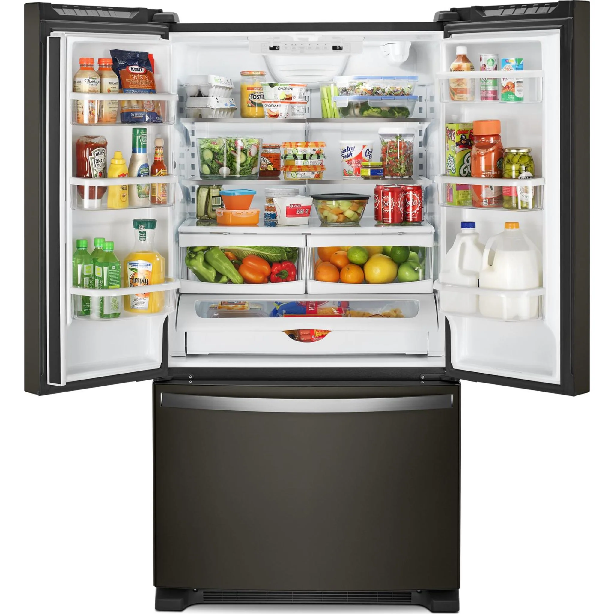 Whirlpool 33-inch Wide French Door Refrigerator - 22 cu. ft. -Black Stainless (WRFF5333PV) - Image 5