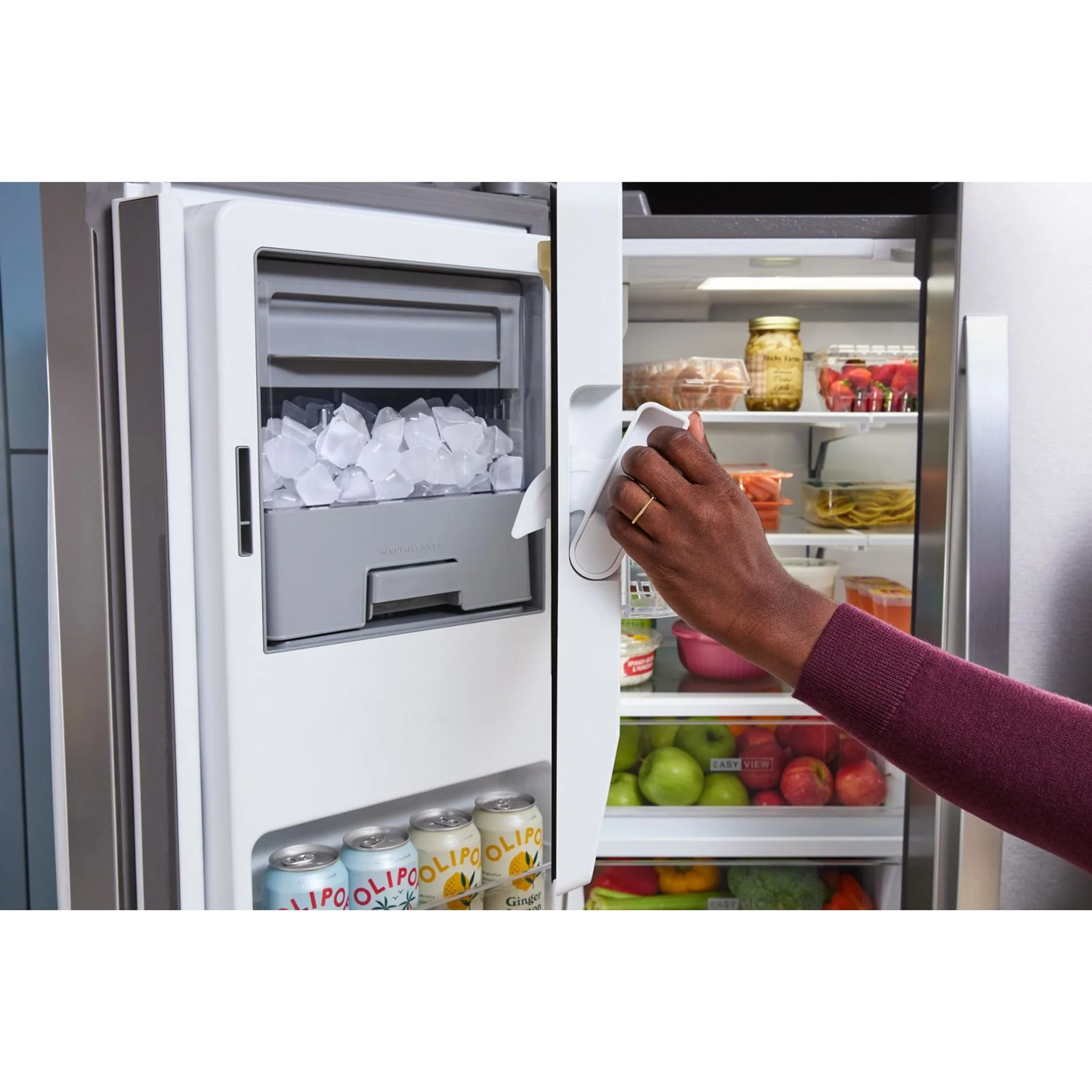 Whirlpool 36-inch Wide True Counter Depth 4-Door French Door Refrigerator - 22 cu. ft. -Black Stainless Finish (WRMC7036RV) - Image 11