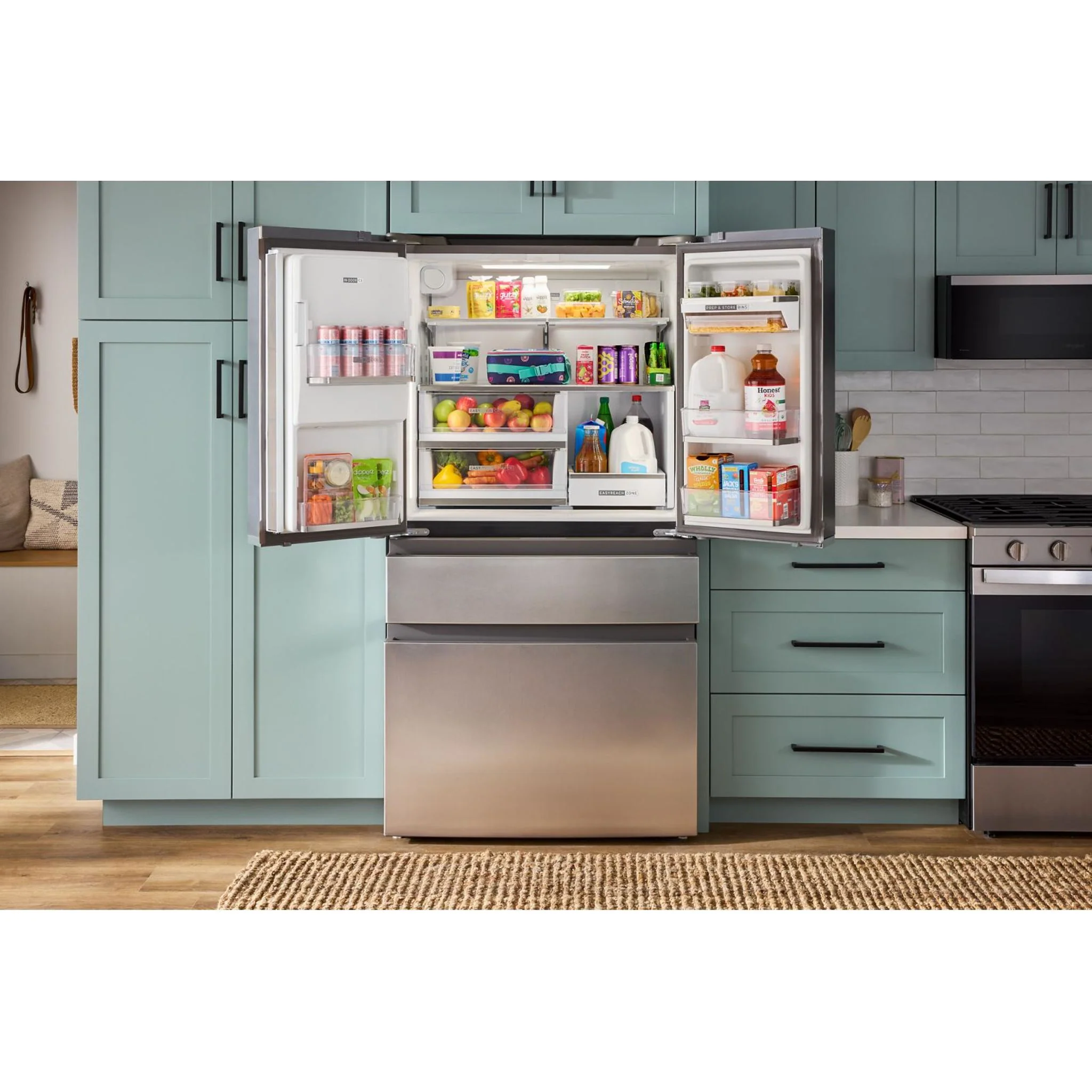 Whirlpool 36-inch Wide True Counter Depth 4-Door French Door Refrigerator - 22 cu. ft. -Black Stainless Finish (WRMC7036RV) - Image 7
