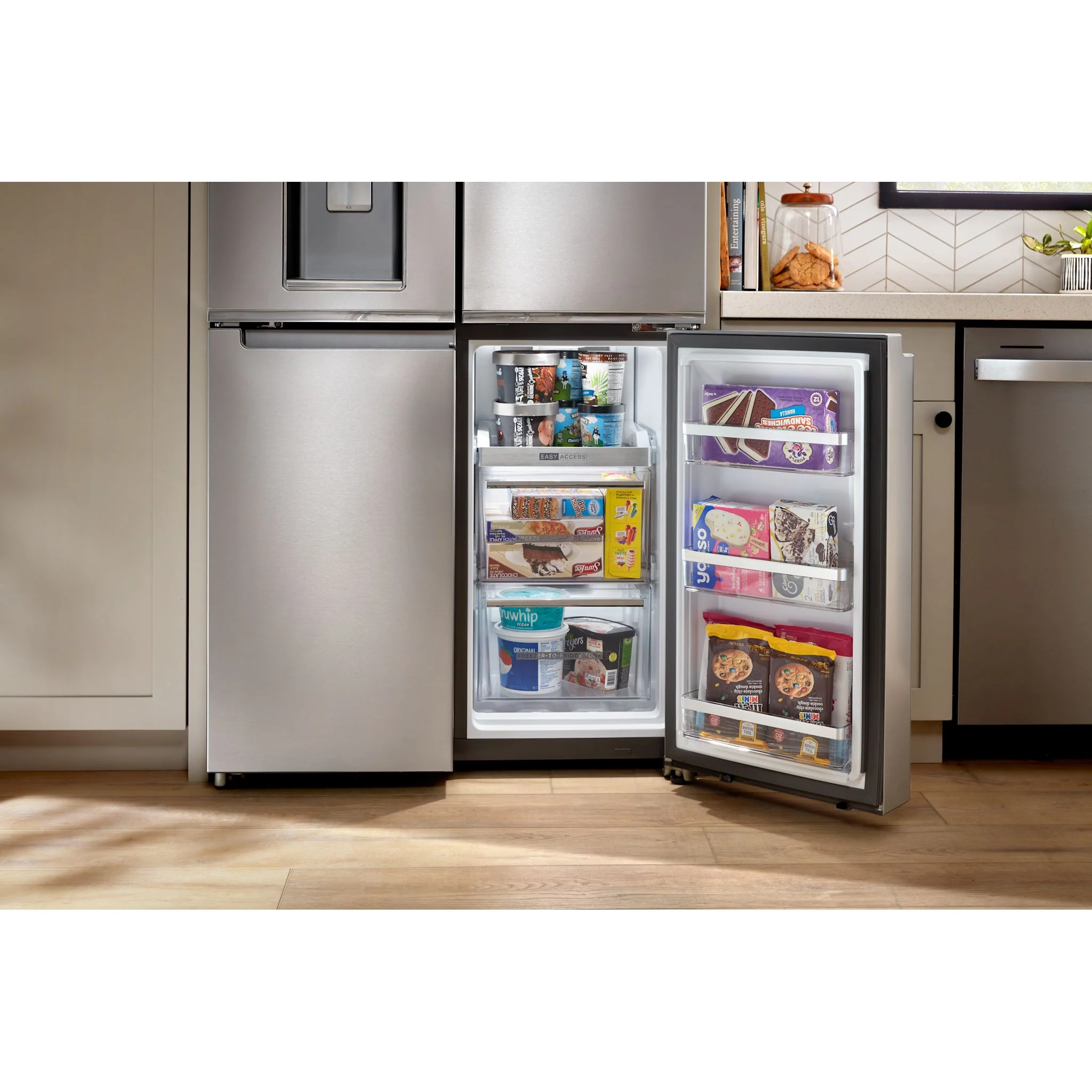 Whirlpool 36-Inch Counter Depth 4 Door Refrigerator with Ice Maker in Door -Fingerprint Resistant Stainless Steel (WRQC7836RZ) - Image 6
