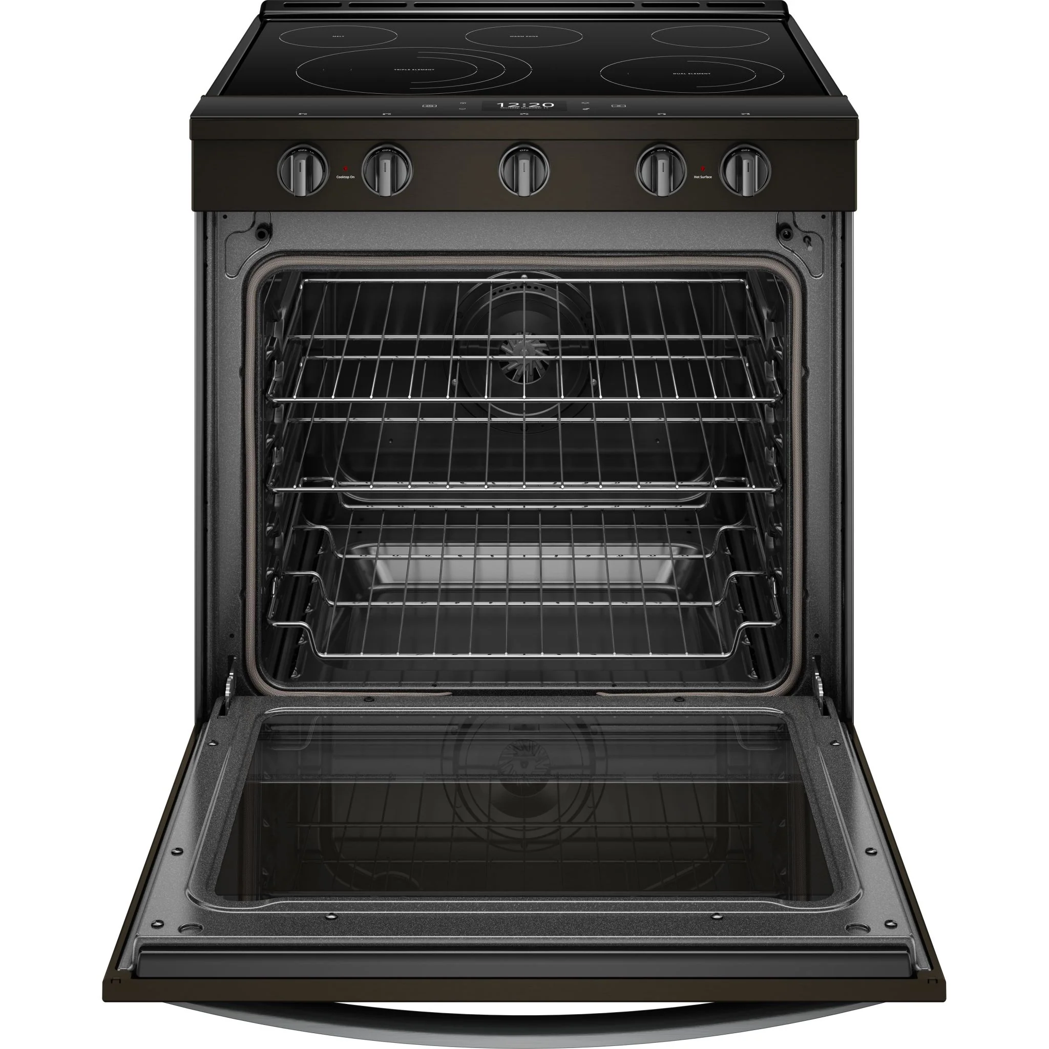 Whirlpool 6.4 cu.ft. Smart Slide-in Electric Range with Air Fry, when Connected - Black Stainless (YWEE750H0HV) - Image 2