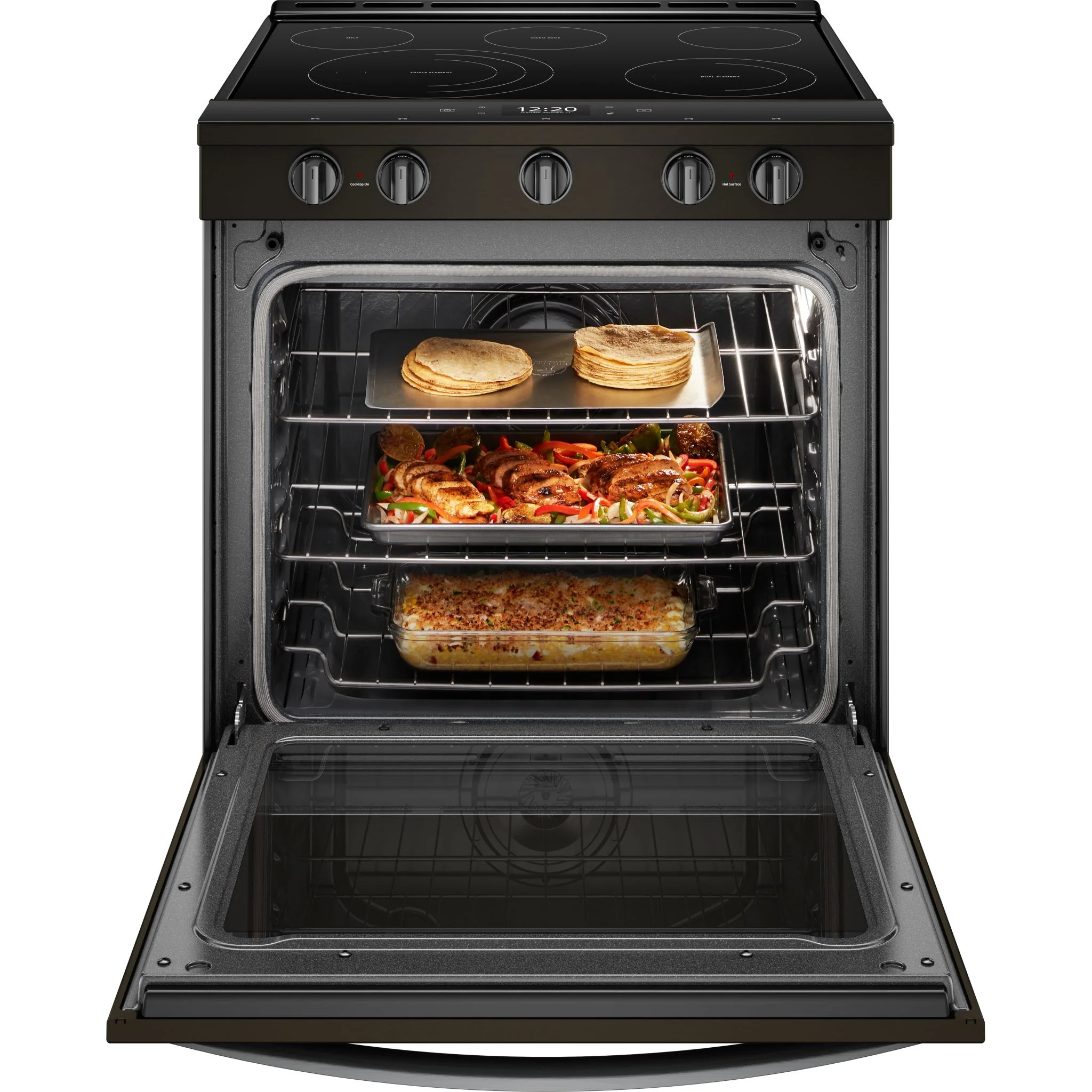 Whirlpool 6.4 cu.ft. Smart Slide-in Electric Range with Air Fry, when Connected - Black Stainless (YWEE750H0HV) - Image 5