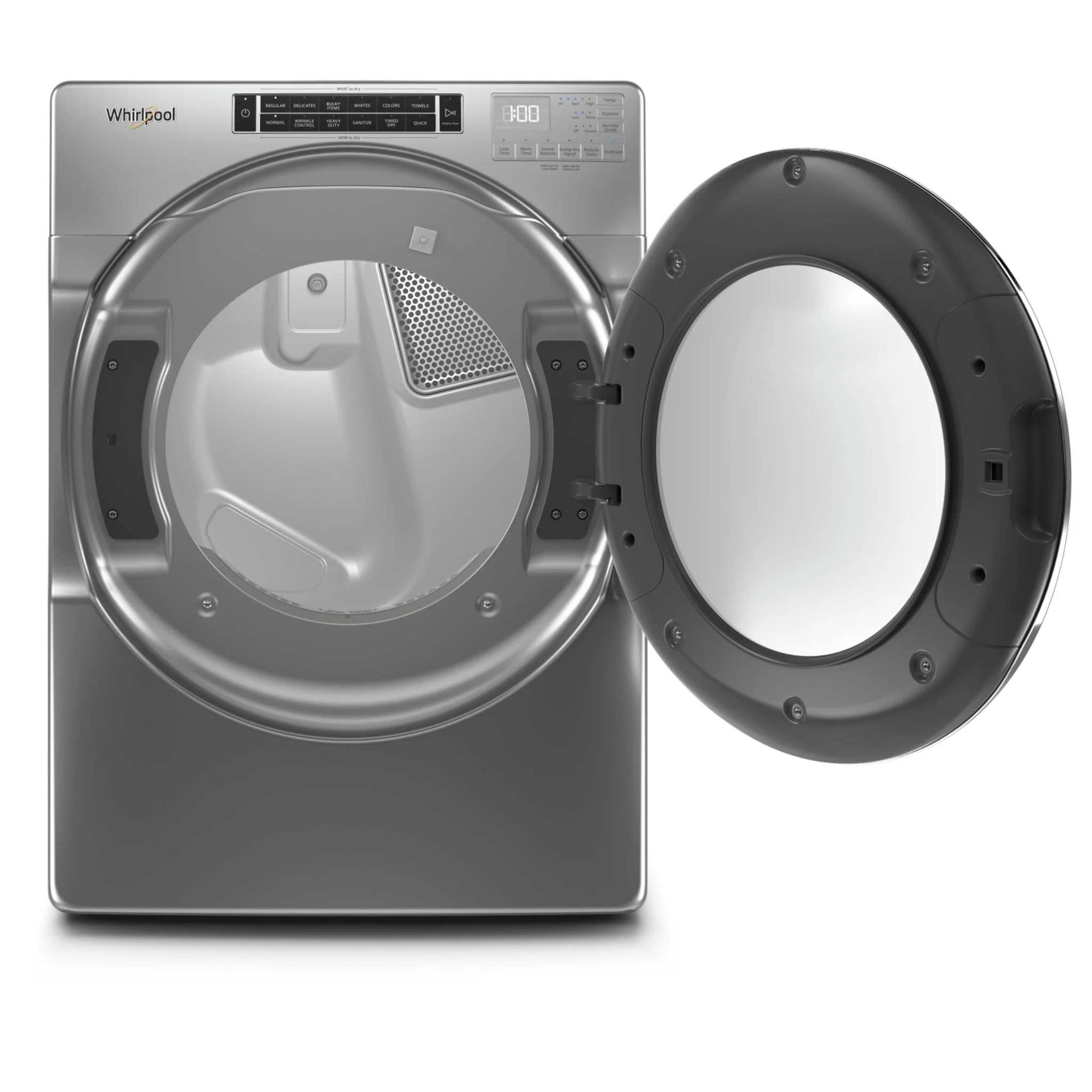 Whirlpool 7.4 cu. ft. Front Load Electric Dryer with Steam Cycles -Chrome Shadow (YWED8620HC) - Image 3