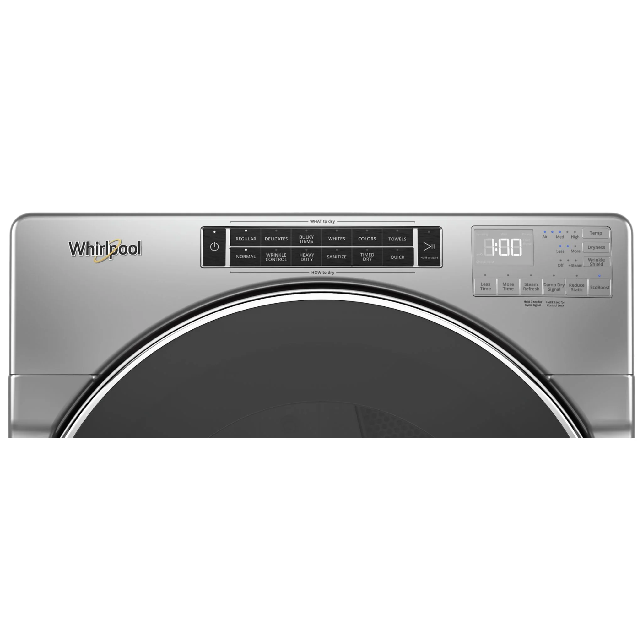 Whirlpool 7.4 cu. ft. Front Load Electric Dryer with Steam Cycles -Chrome Shadow (YWED8620HC) - Image 4