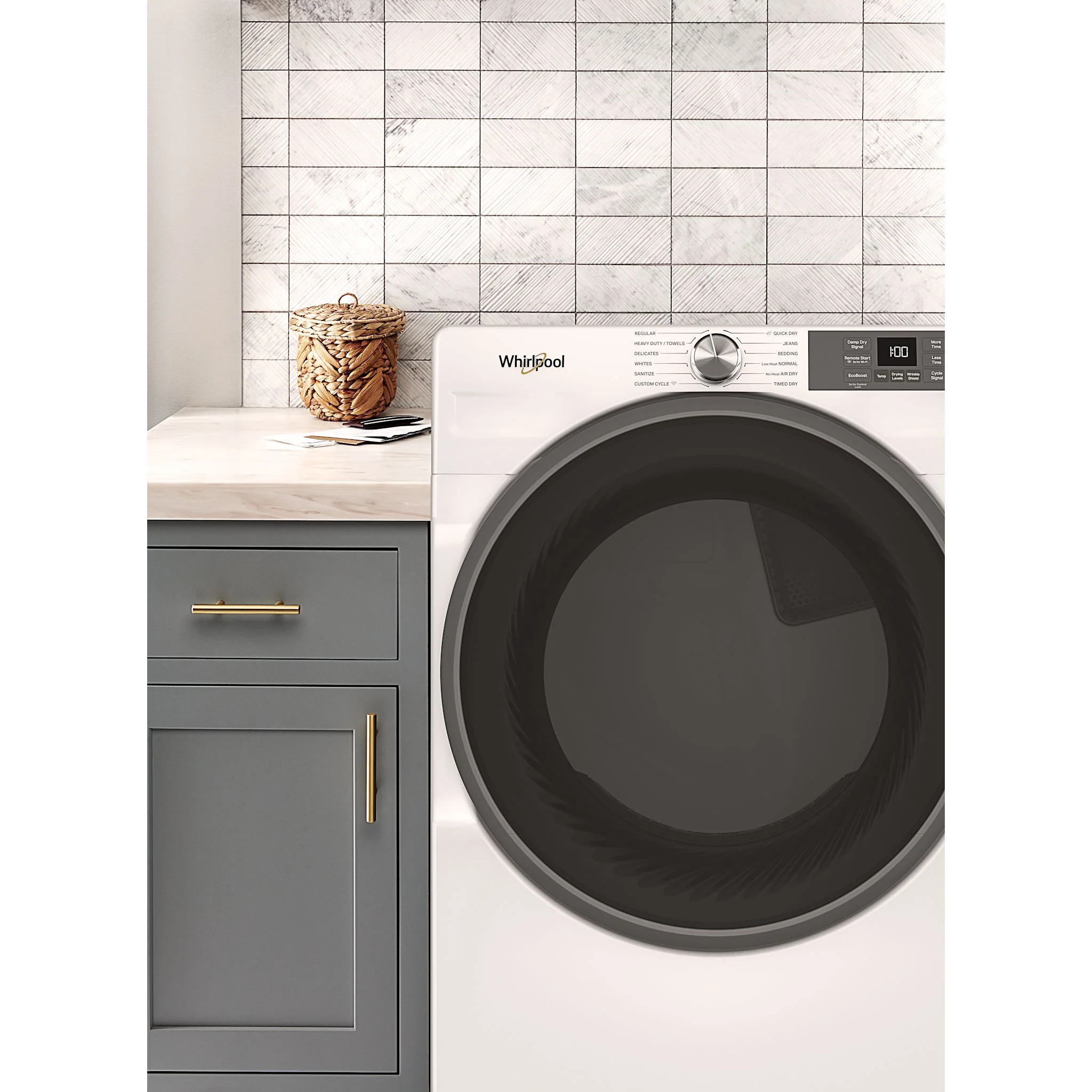 Whirlpool 7.4 cu. ft. Smart Front Load ENERGY STAR Certified Gas Dryer with Wrinkle ShieldOption -White (WGD5720RW) - Image 5