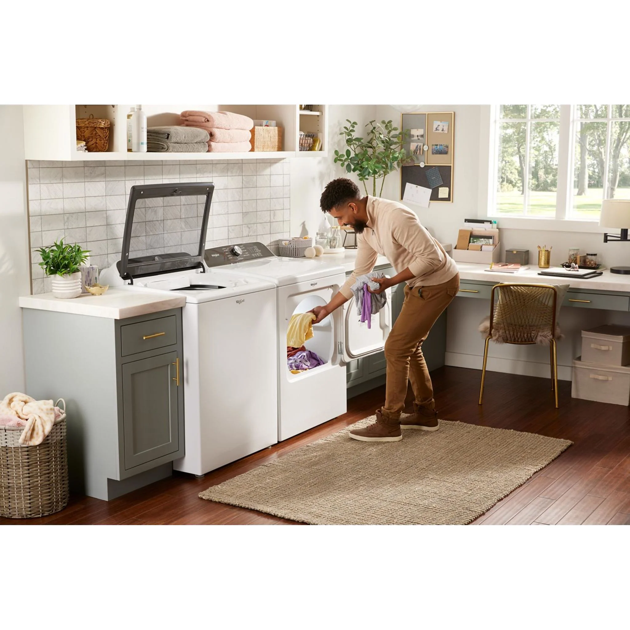 Whirlpool 7.0 Cu. Ft. Top Load Gas Dryer with Moisture Sensor -White (WGD6150PW) - Image 3