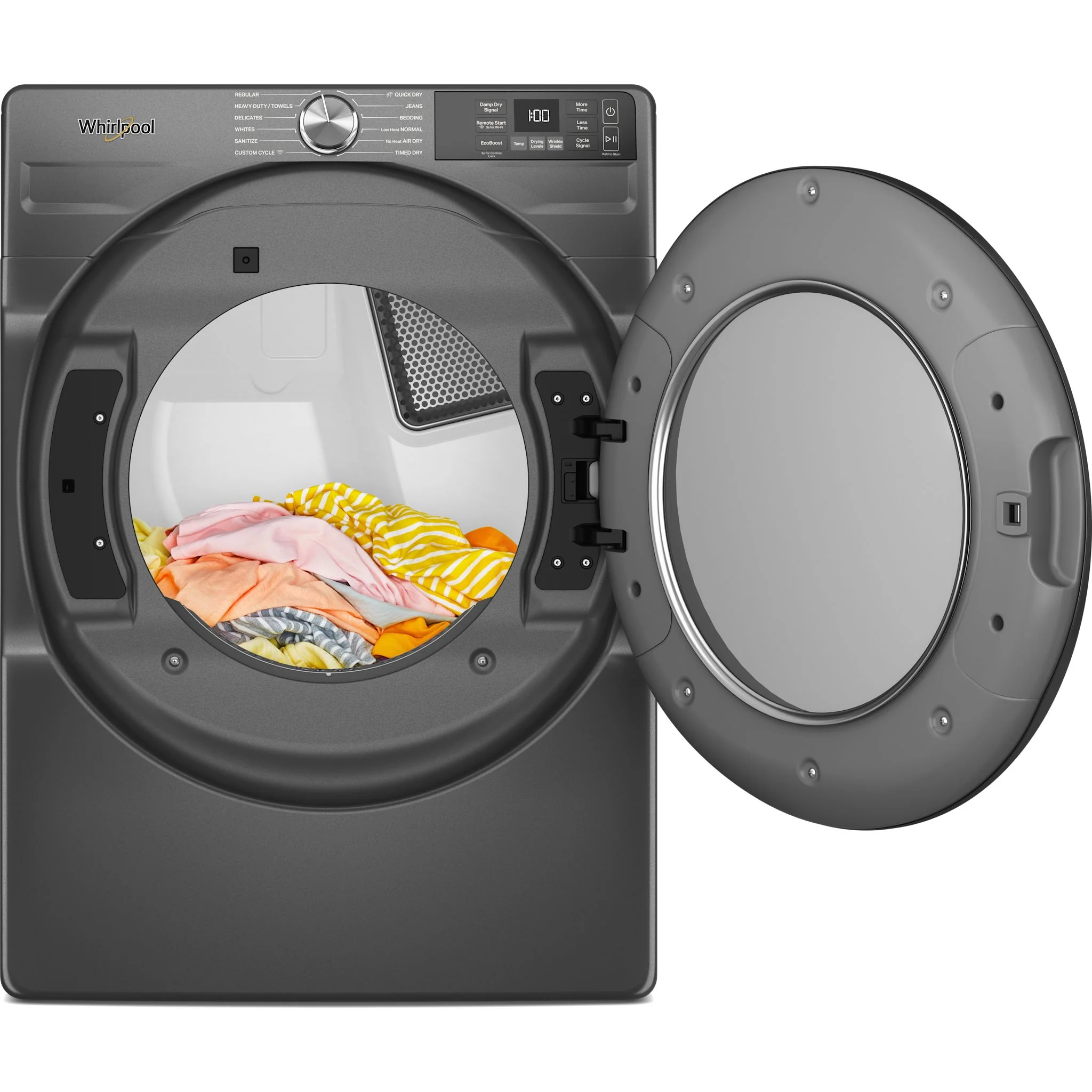 Whirlpool 7.4 cu. ft. Smart Front Load ENERGY STAR Electric Dryer with Wrinkle ShieldOption -Volcano Black (YWED5720RU) - Image 4