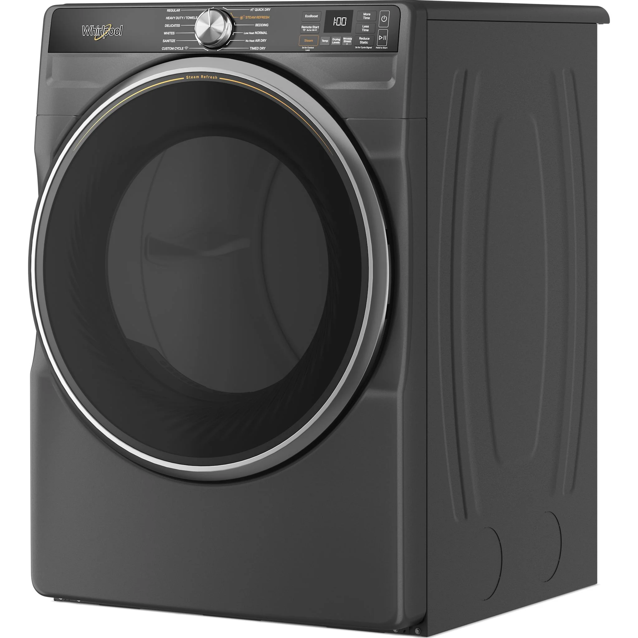 Whirlpool 7.4 cu. ft. Smart Front Load ENERGY STAR Electric Dryer with Steam Capabilities -Volcano Black (YWED6720RU) - Image 3