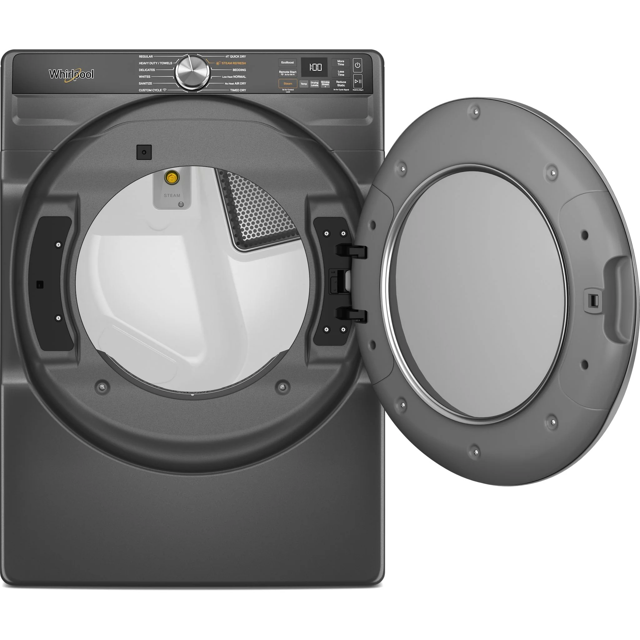 Whirlpool 7.4 cu. ft. Smart Front Load ENERGY STAR Electric Dryer with Steam Capabilities -Volcano Black (YWED6720RU) - Image 5