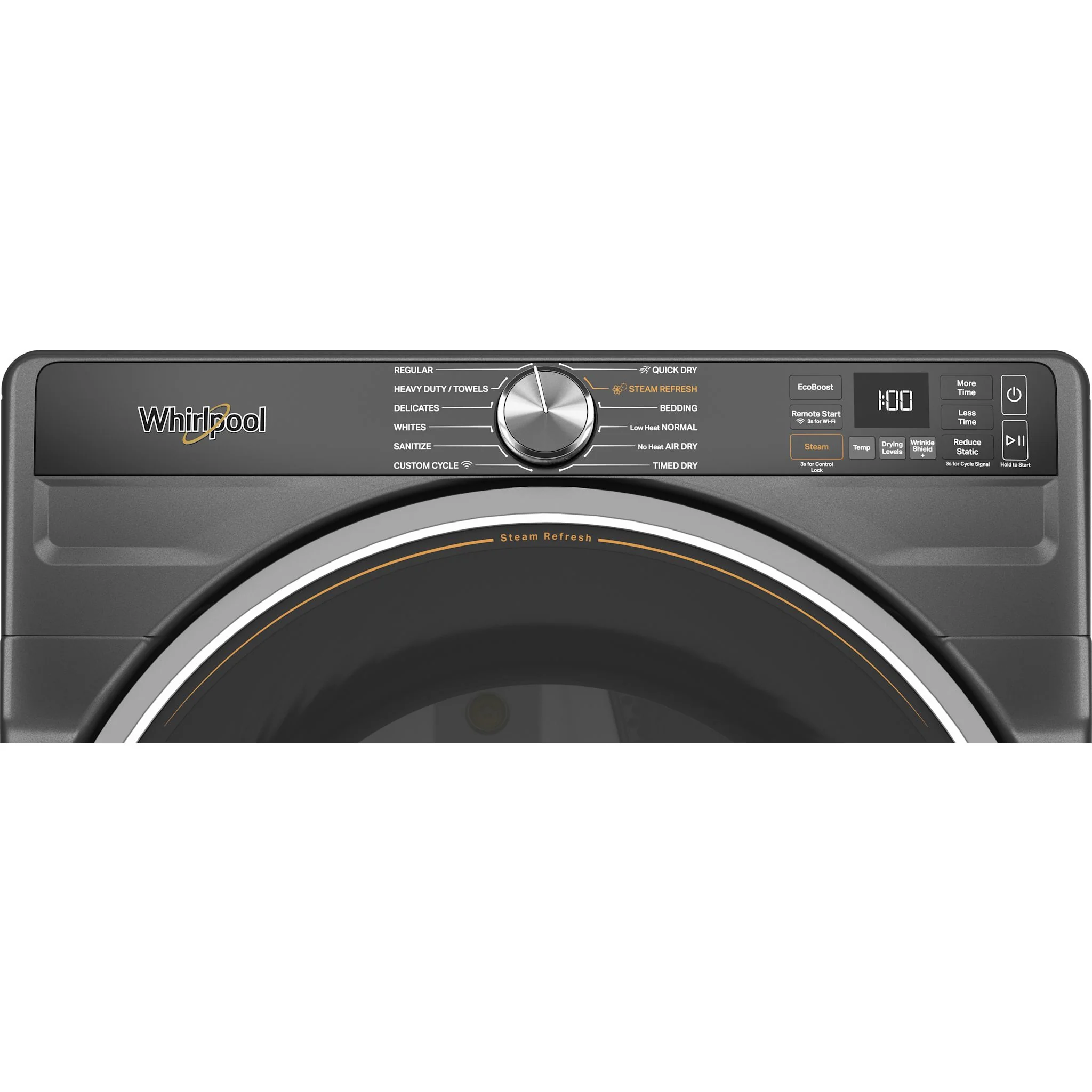 Whirlpool 7.4 cu. ft. Smart Front Load ENERGY STAR Electric Dryer with Steam Capabilities -Volcano Black (YWED6720RU) - Image 6