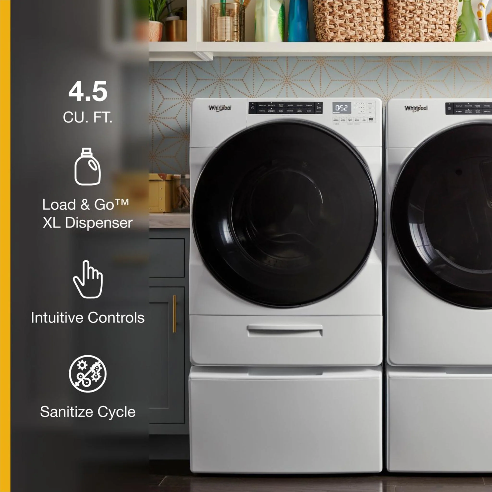 Whirlpool 5.2 cu. ft. I.E.C. Closet-Depth Front Load Washer with Load & Go XL Dispenser (WFW6620HW) - Image 21