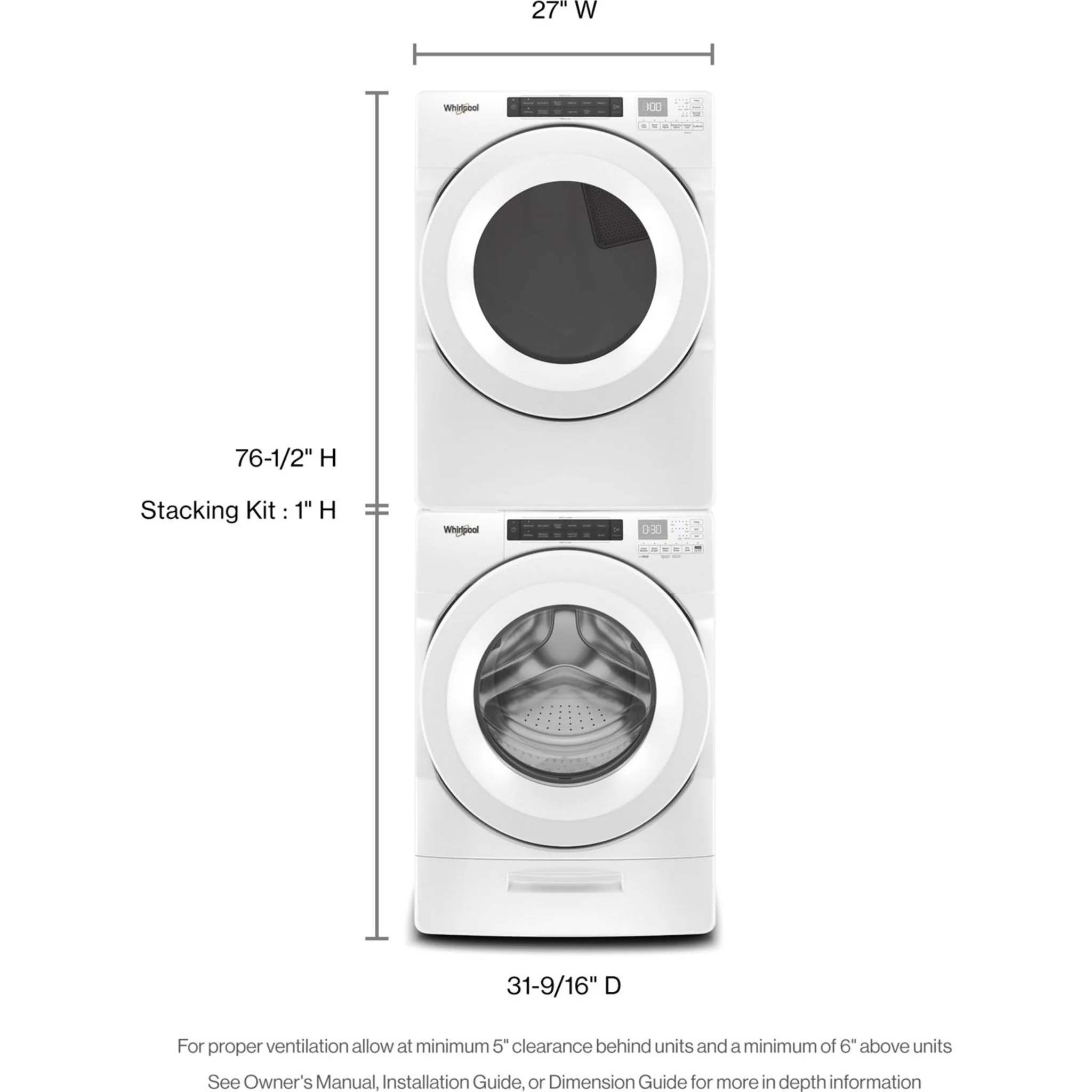 Whirlpool 5.2 cu. ft. I.E.C. Front Load Washer with Quick Wash Cycle (WFW5605MW) - Image 49