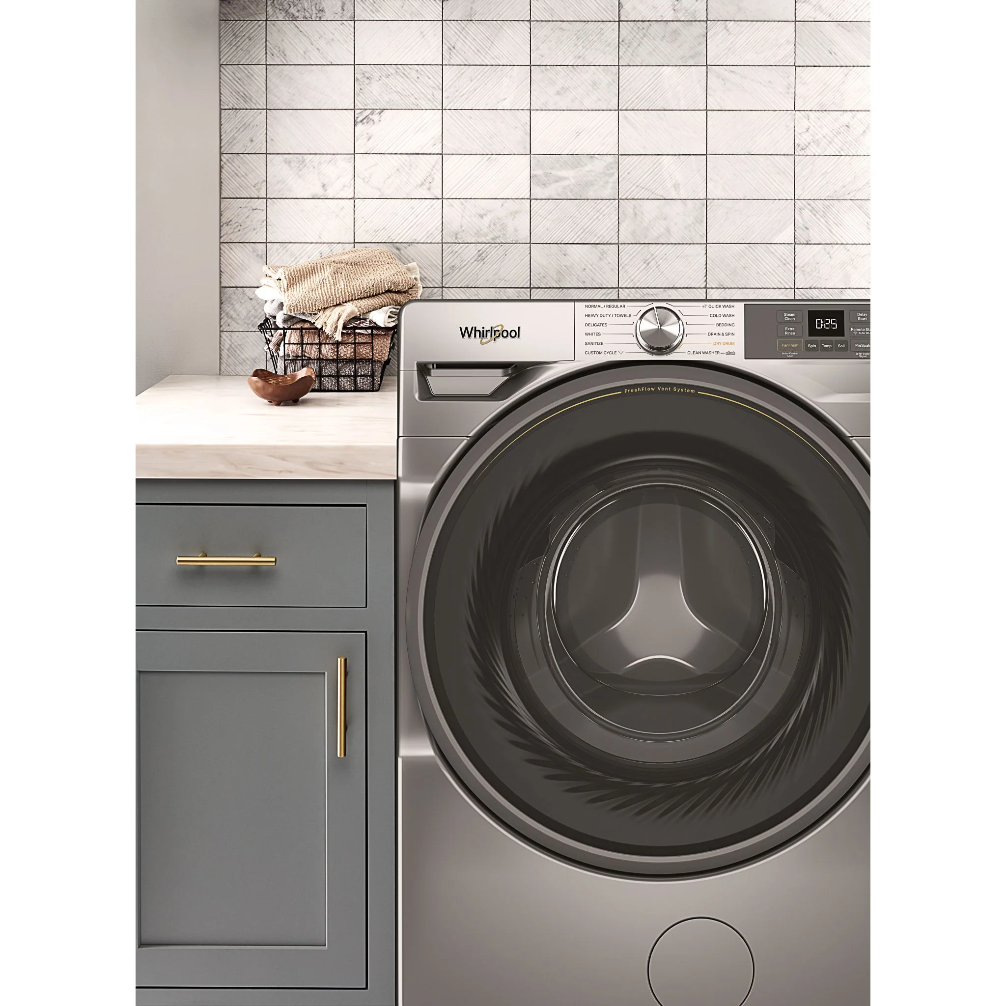 Whirlpool 5.2 cu. ft. Smart Front Load ENERGY STAR Certified Washer with FreshFlowVent System -Radiant Silver (WFW5720RR) - Image 14