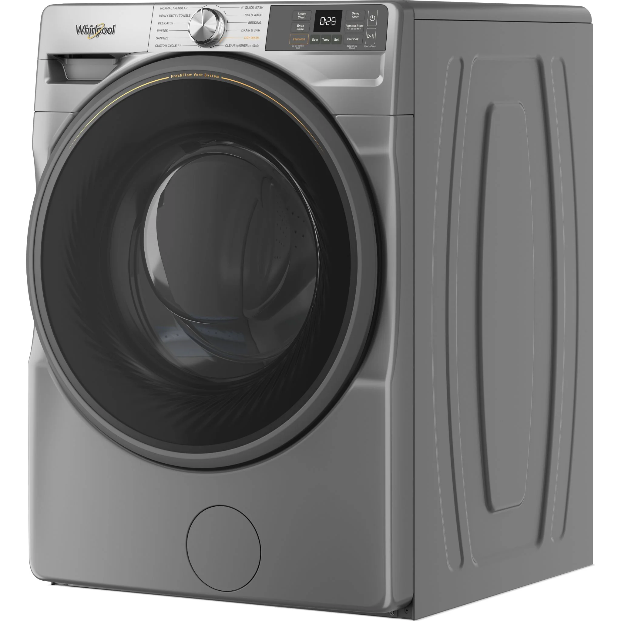 Whirlpool 5.2 cu. ft. Smart Front Load ENERGY STAR Certified Washer with FreshFlowVent System -Radiant Silver (WFW5720RR) - Image 3