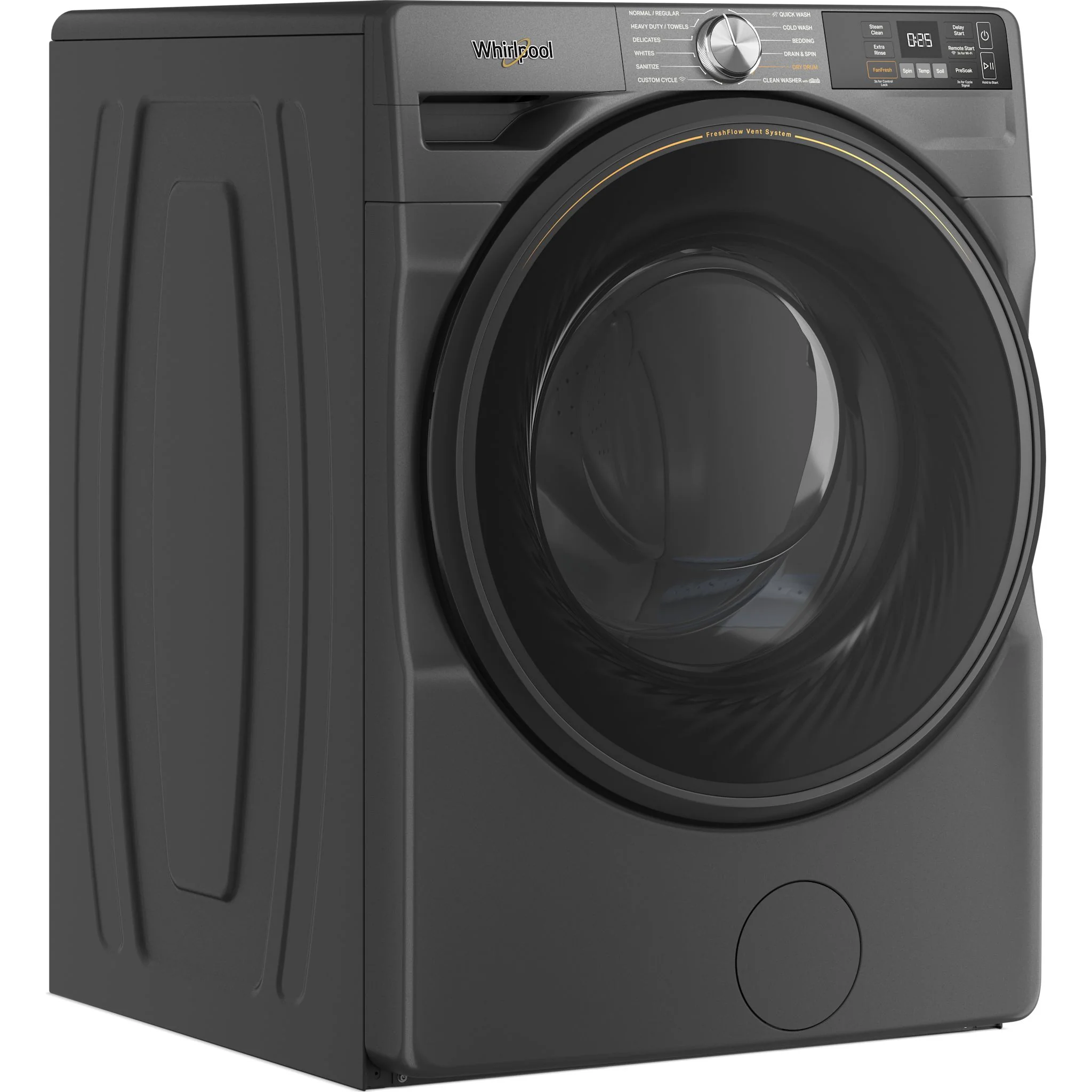 Whirlpool 5.2 cu. ft. Smart Front Load ENERGY STAR Certified Washer with FreshFlowVent System -Volcano Black (WFW5720RU) - Image 2