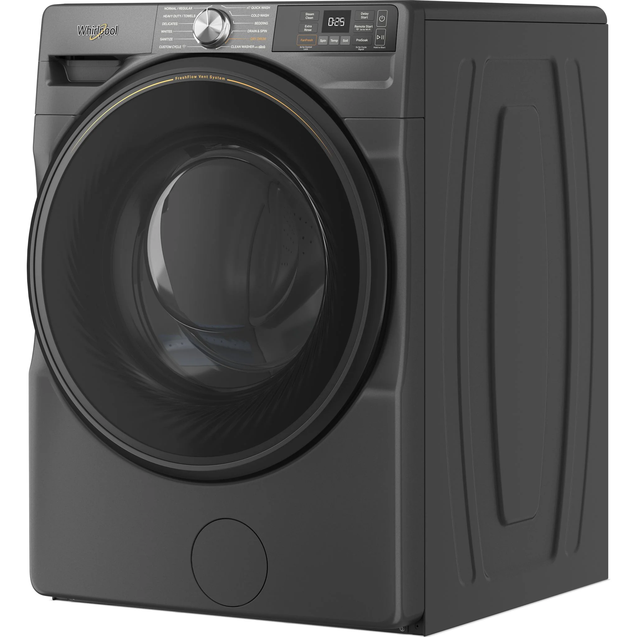 Whirlpool 5.2 cu. ft. Smart Front Load ENERGY STAR Certified Washer with FreshFlowVent System -Volcano Black (WFW5720RU) - Image 3