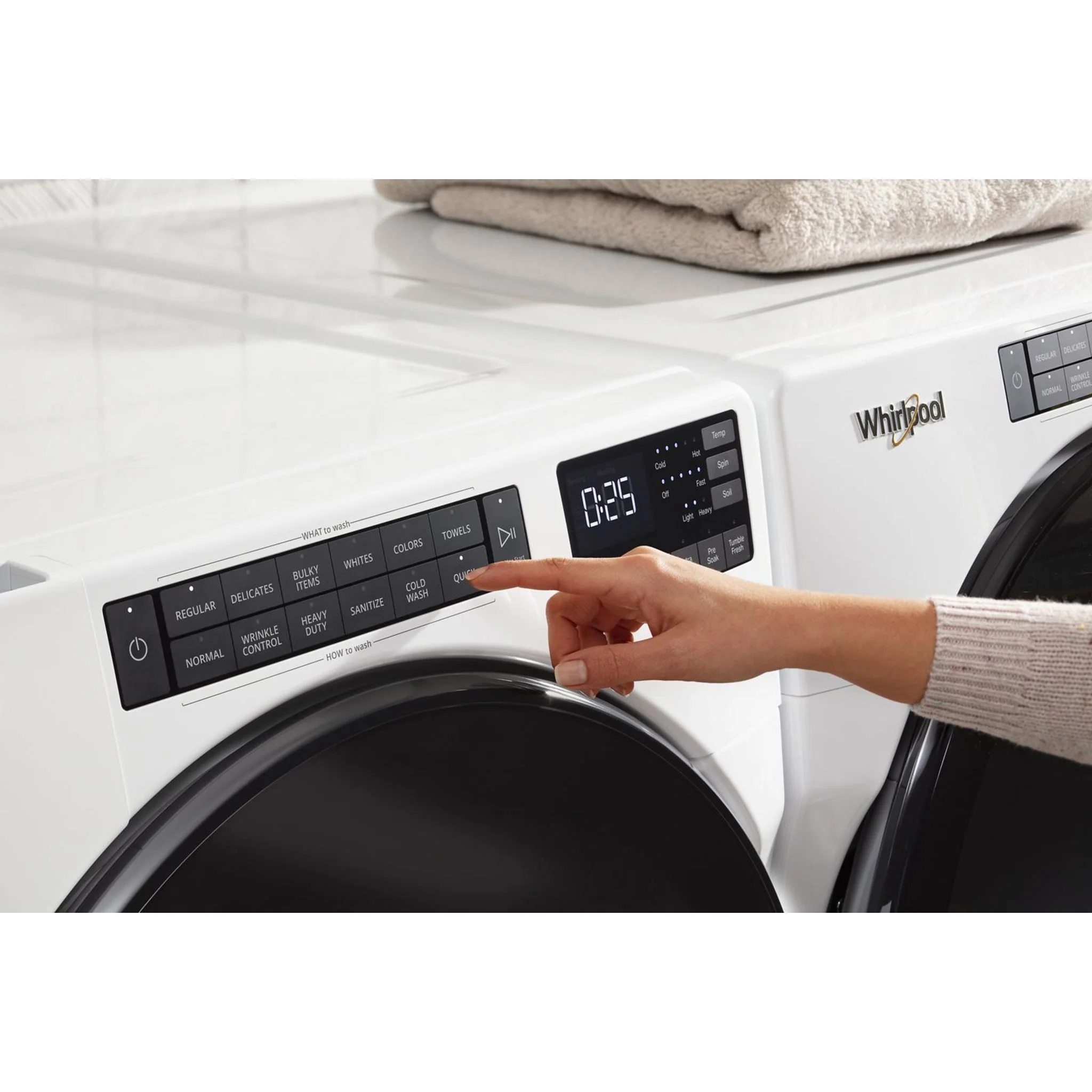 Whirlpool 5.8 cu. ft. I.E.C. Front Load Washer with Quick Wash Cycle (WFW6605MW) - Image 3