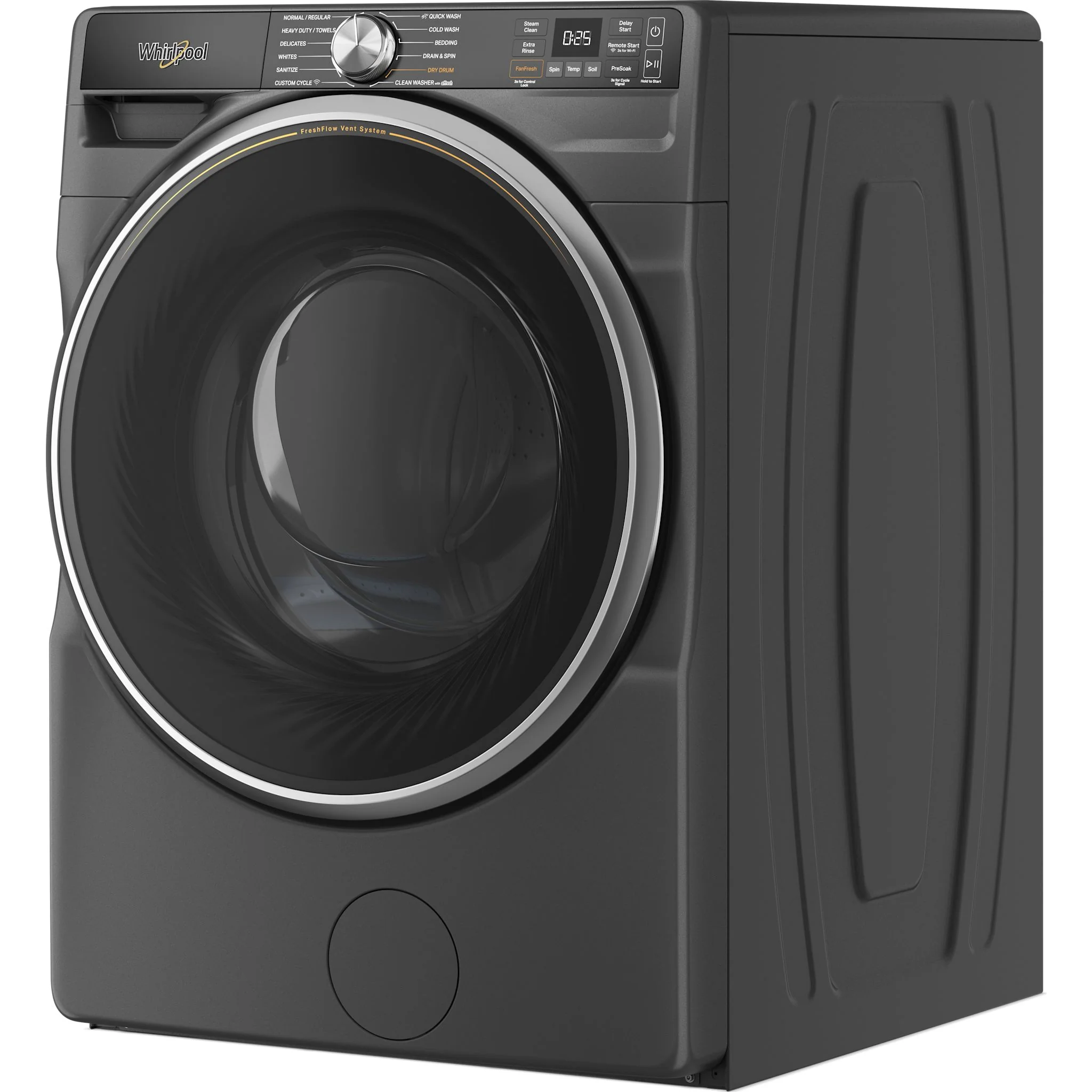Whirlpool 5.8 cu. ft. Smart Front Load ENERGY STAR Certified Washer with FreshFlowVent System and AI Intelligent Wash -Volcano Black (WFW6720RU) - Image 2