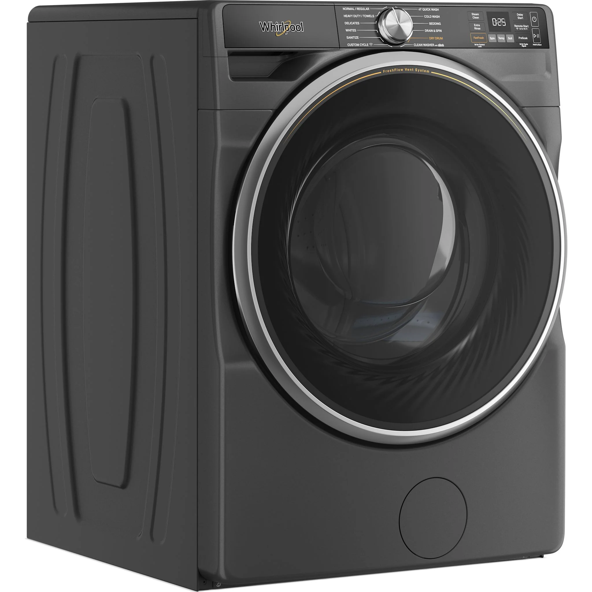 Whirlpool 5.8 cu. ft. Smart Front Load ENERGY STAR Certified Washer with FreshFlowVent System and AI Intelligent Wash -Volcano Black (WFW6720RU) - Image 3