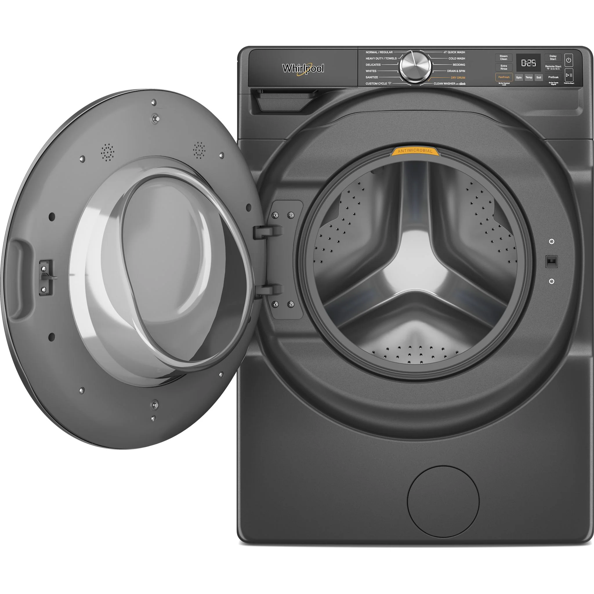 Whirlpool 5.8 cu. ft. Smart Front Load ENERGY STAR Certified Washer with FreshFlowVent System and AI Intelligent Wash -Volcano Black (WFW6720RU) - Image 4