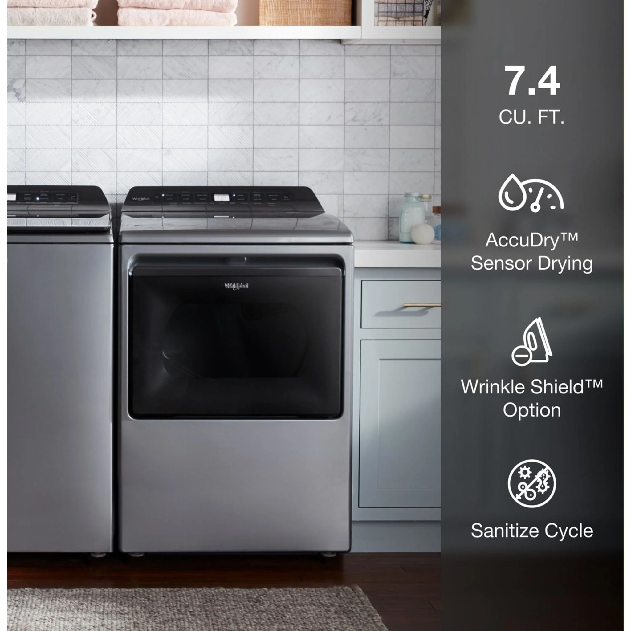 Whirlpool 7.4 cu. ft. Top Load Gas Dryer with Intuitive Controls (WGD5100HC) - Image 14
