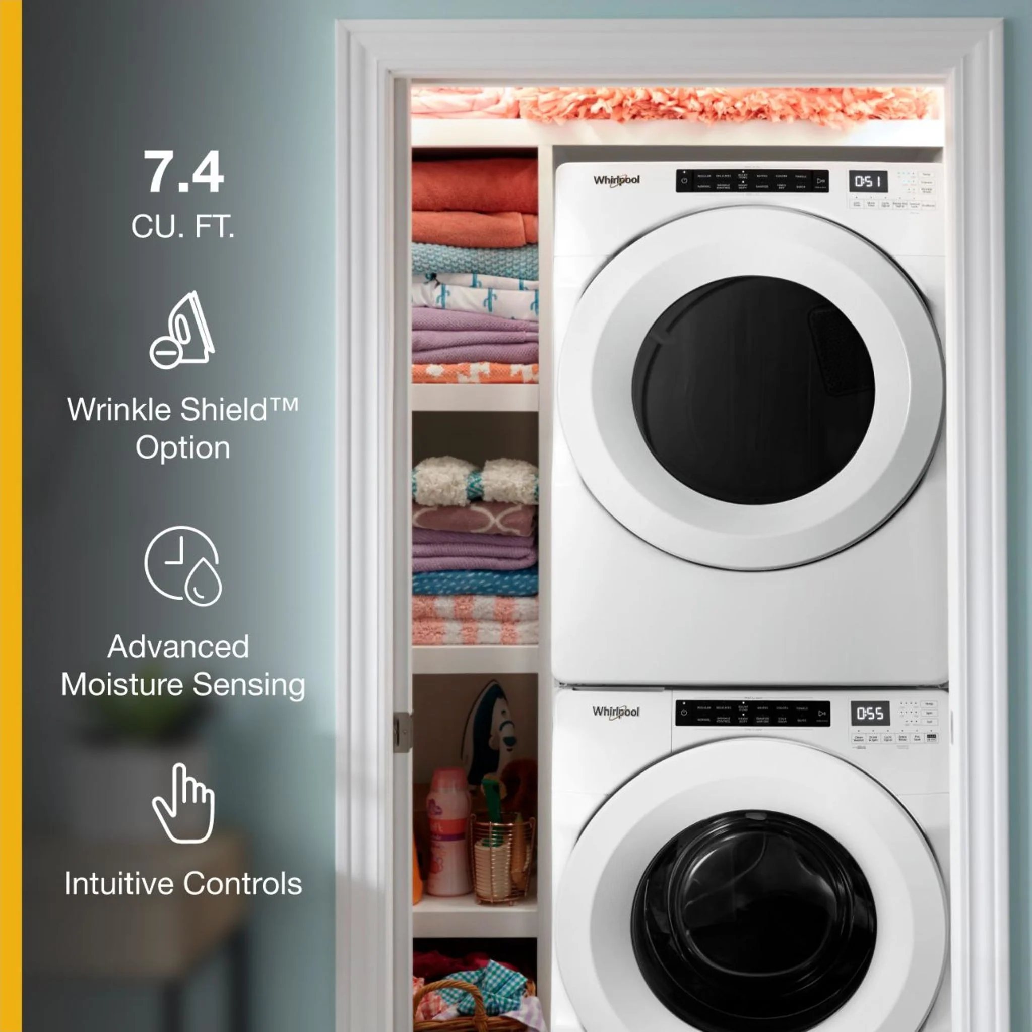 Whirlpool 7.4 cu. ft. Front Load Gas Dryer with Intuitive Touch Controls -White (WGD5620HW) - Image 36