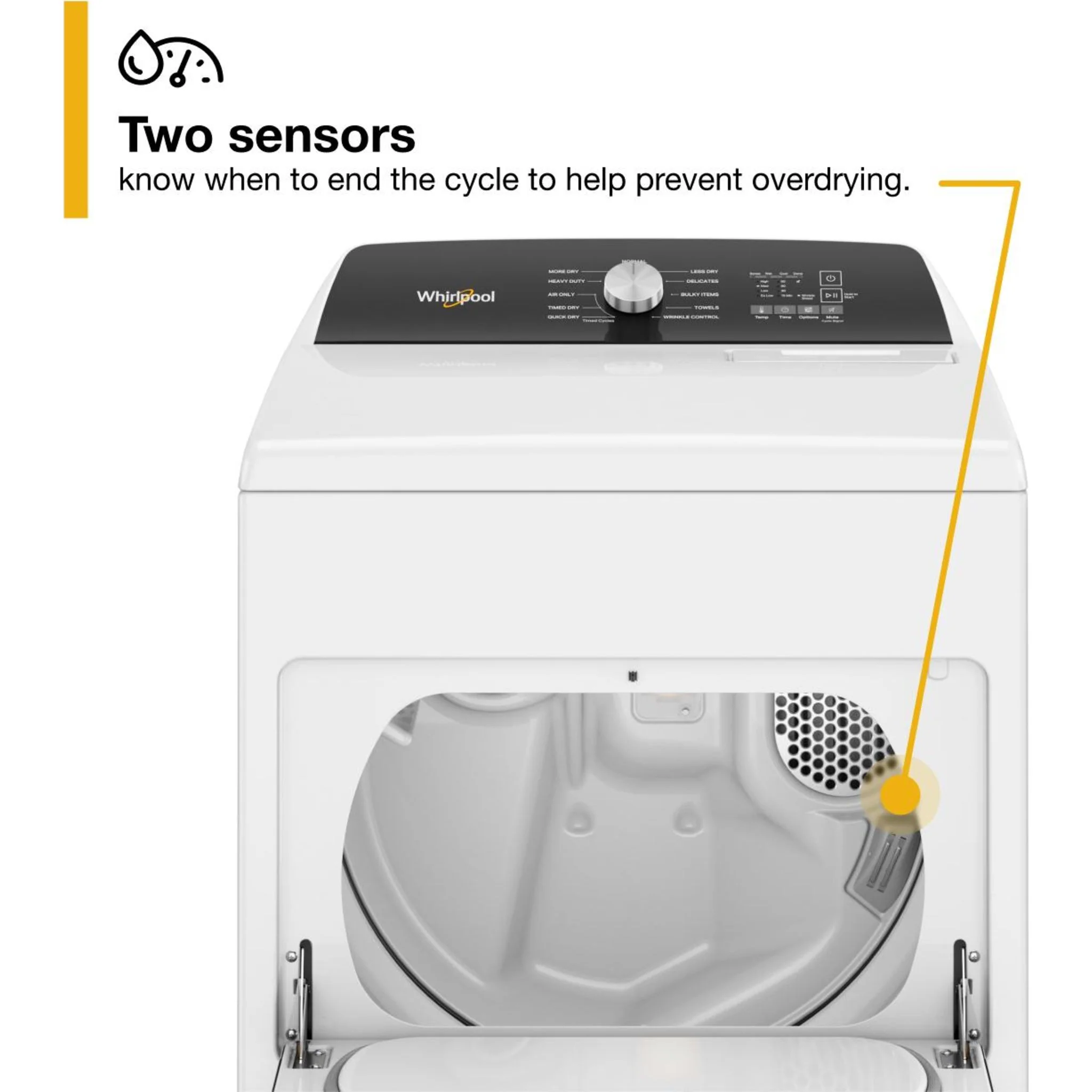 Whirlpool 7.0 Cu. Ft. Top Load Gas Moisture Sensing Dryer -White (WGD5010LW) - Image 27