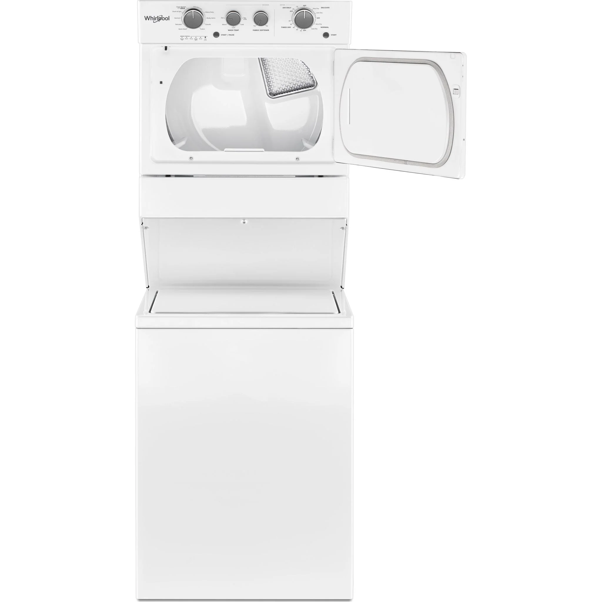 Whirlpool 4.0 cu.ft I.E.C. Gas Stacked Laundry Center 9 Wash cycles and AutoDryâ„¢ -White (WGT4027HW) - Image 2
