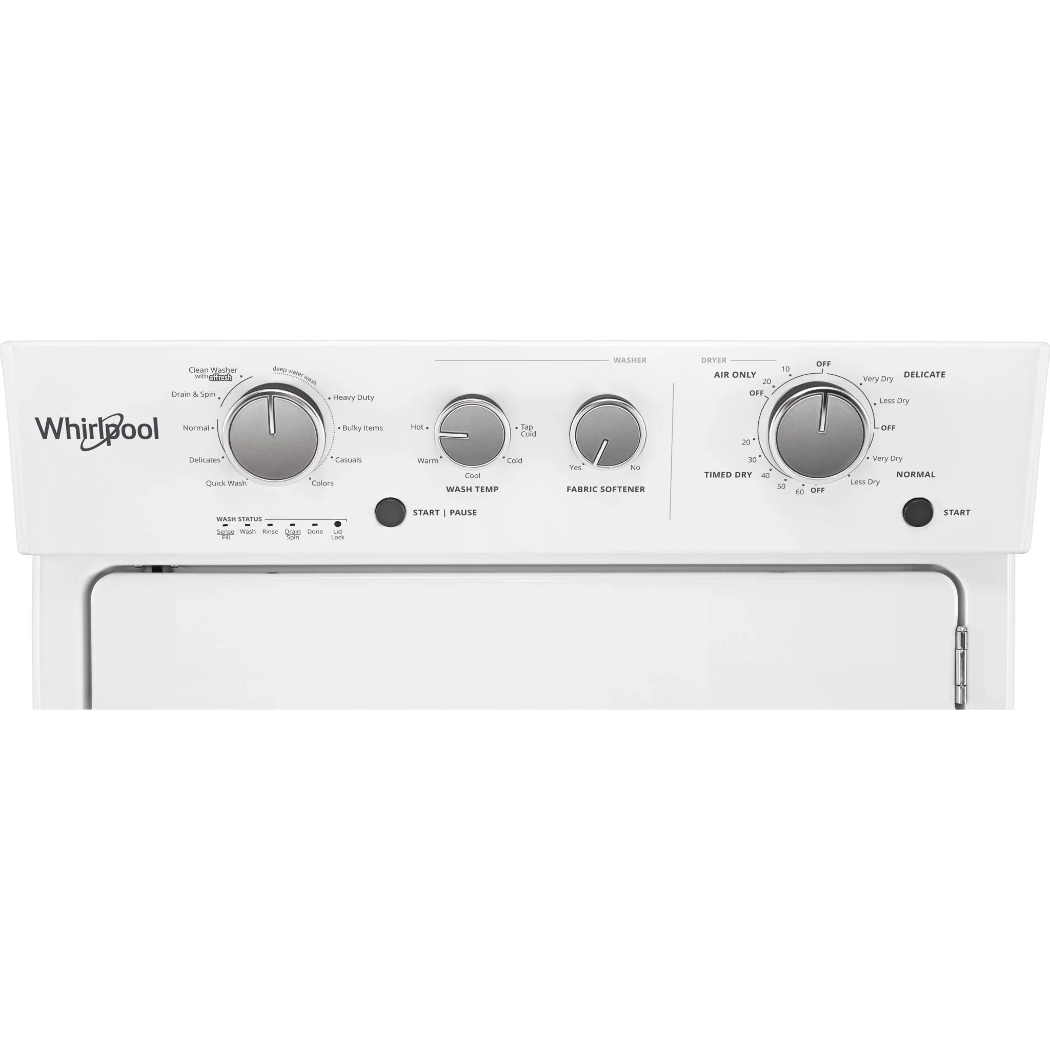 Whirlpool 4.0 cu.ft I.E.C. Gas Stacked Laundry Center 9 Wash cycles and AutoDryâ„¢ -White (WGT4027HW) - Image 3