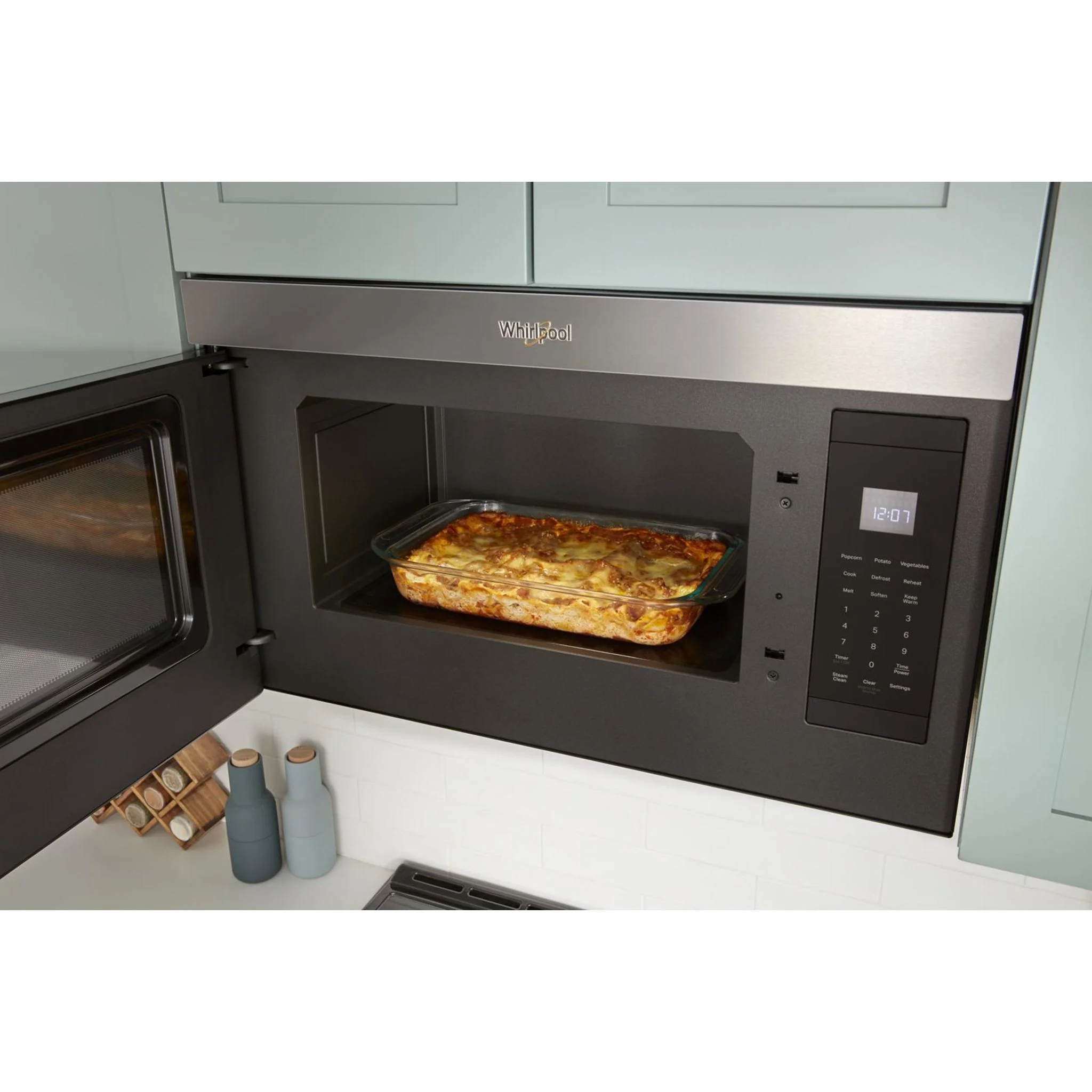 Whirlpool Flush Mount Over-the-Range Microwave with Turntable-Free Design -Fingerprint Resistant Stainless Steel (YWMMF5930PZ) - Image 9