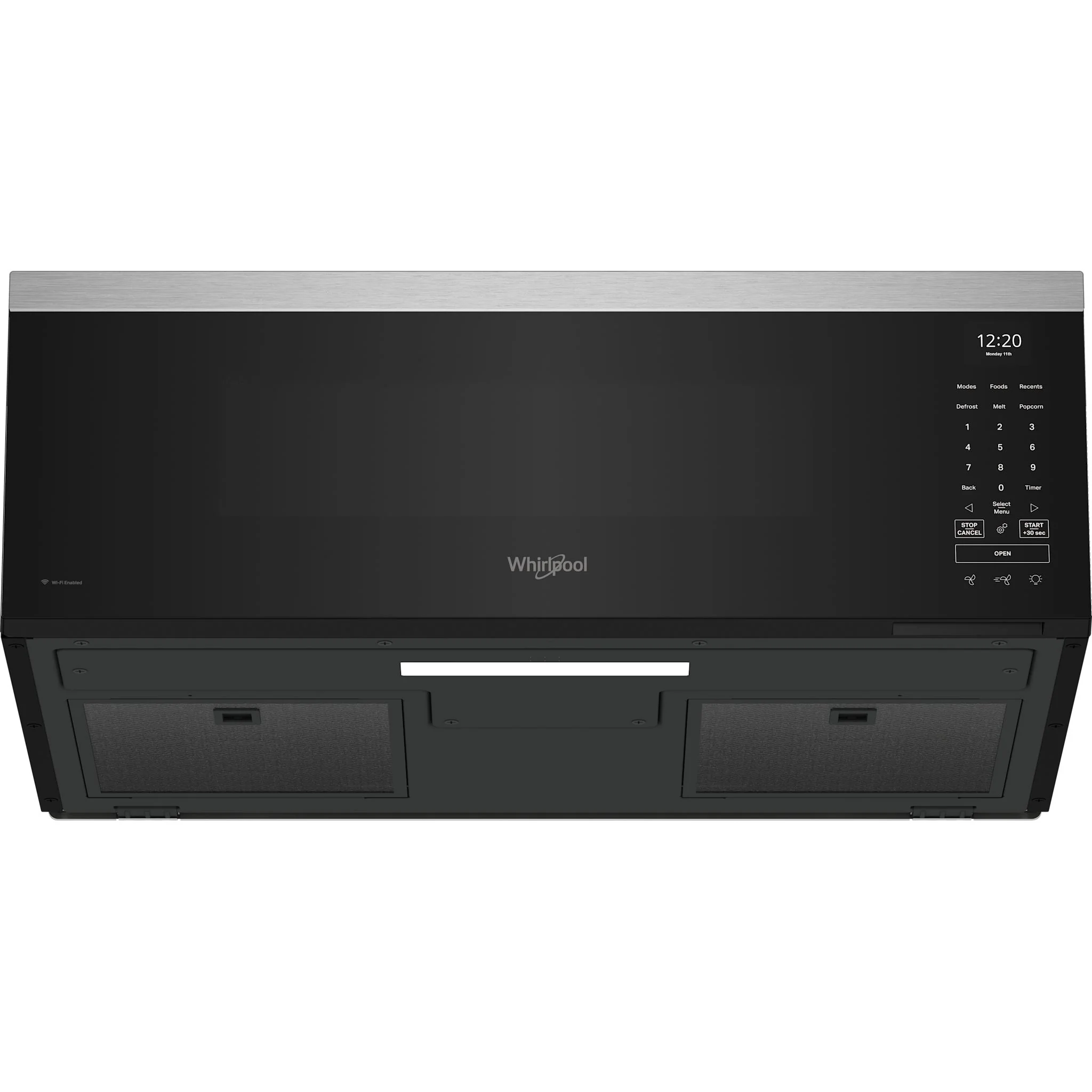 Whirlpool 1.1 cu. ft. Smart Low Profile Microwave Hood Combination with 450 CRM 4-Speed Venting -Black Stainless Finish (YWMML5530RV) - Image 3