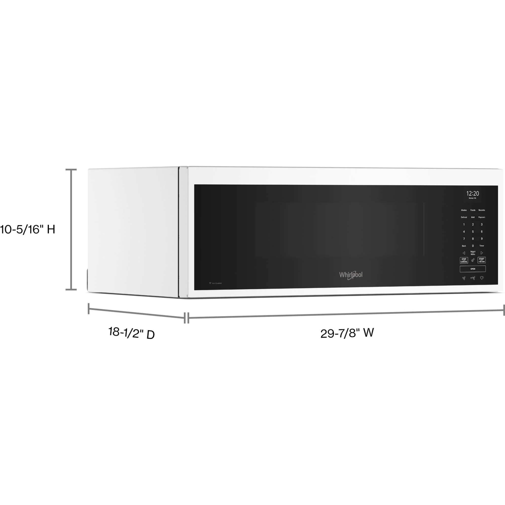 Whirlpool 1.1 cu. ft. Smart Low Profile Microwave Hood Combination with 450 CRM 4-Speed Venting -White (YWMML5530RW) - Image 3