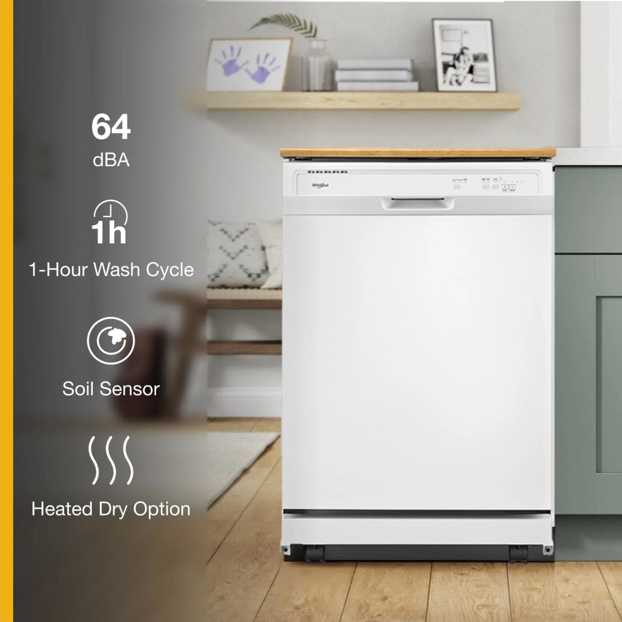Whirlpool Heavy-Duty Dishwasher with 1-Hour Wash Cycle -White (WDP370PAHW) - Image 26