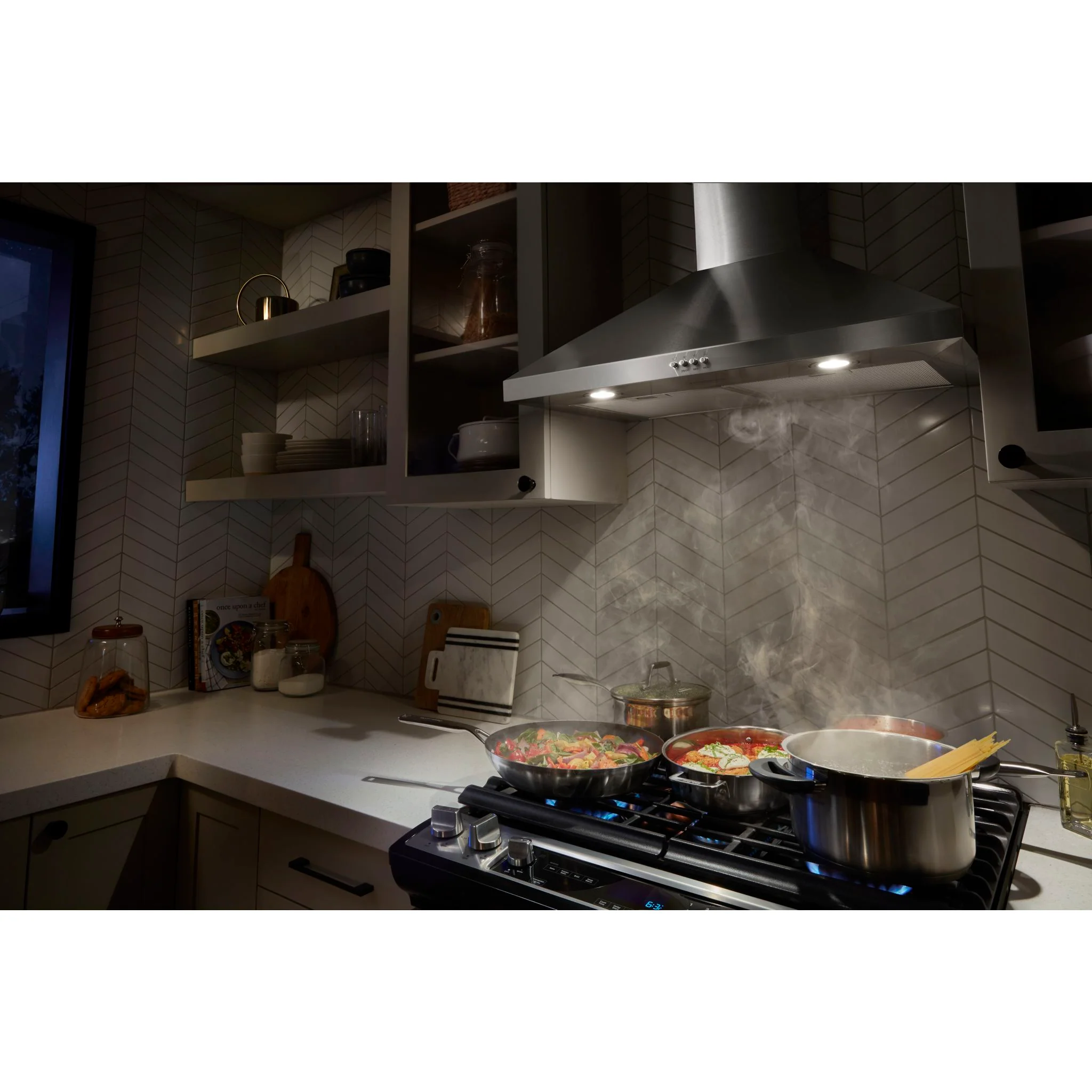 Whirlpool 36" Chimney Wall Mount Range Hood (WVW53UC6LS) - Image 2
