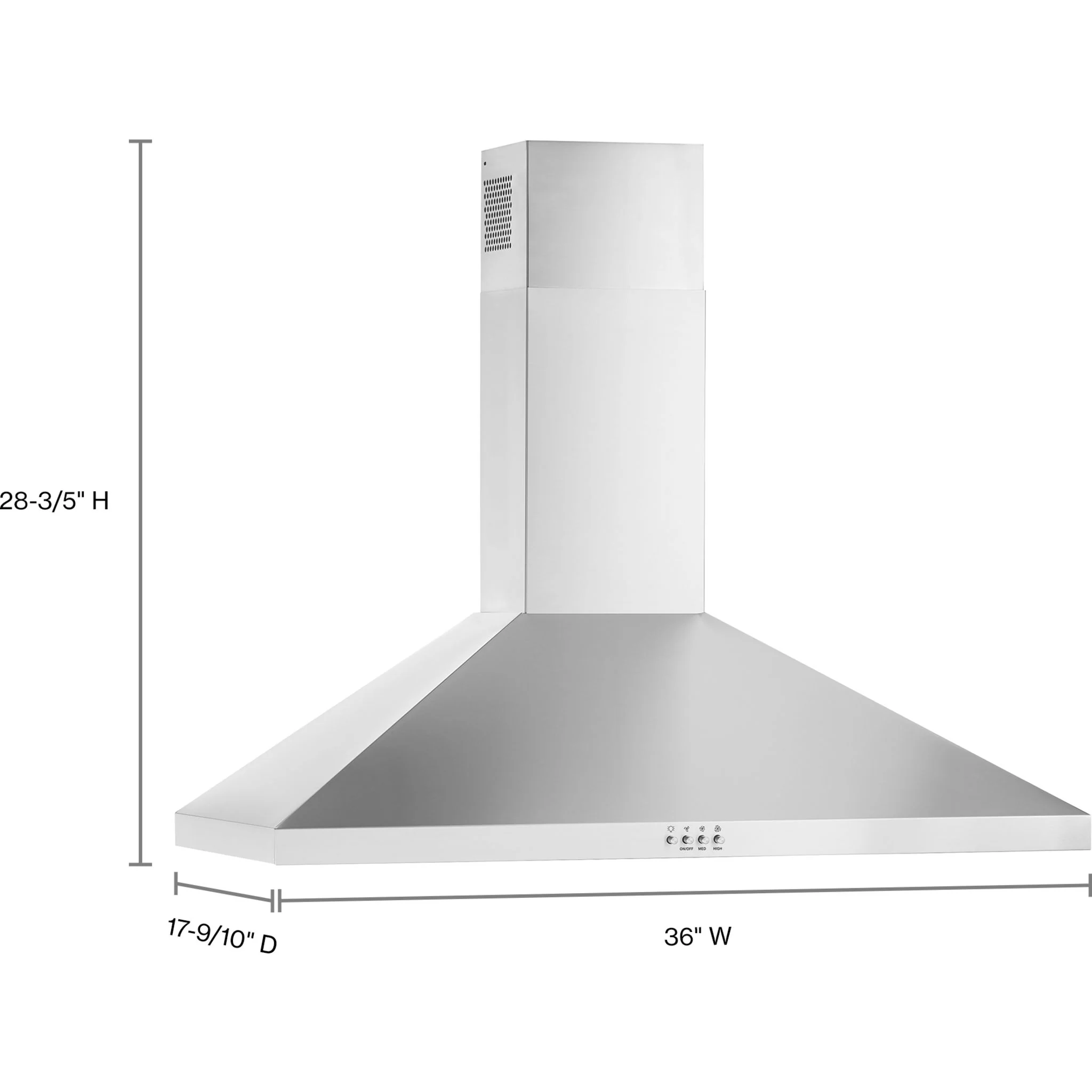 Whirlpool 36" Chimney Wall Mount Range Hood (WVW53UC6LS) - Image 3