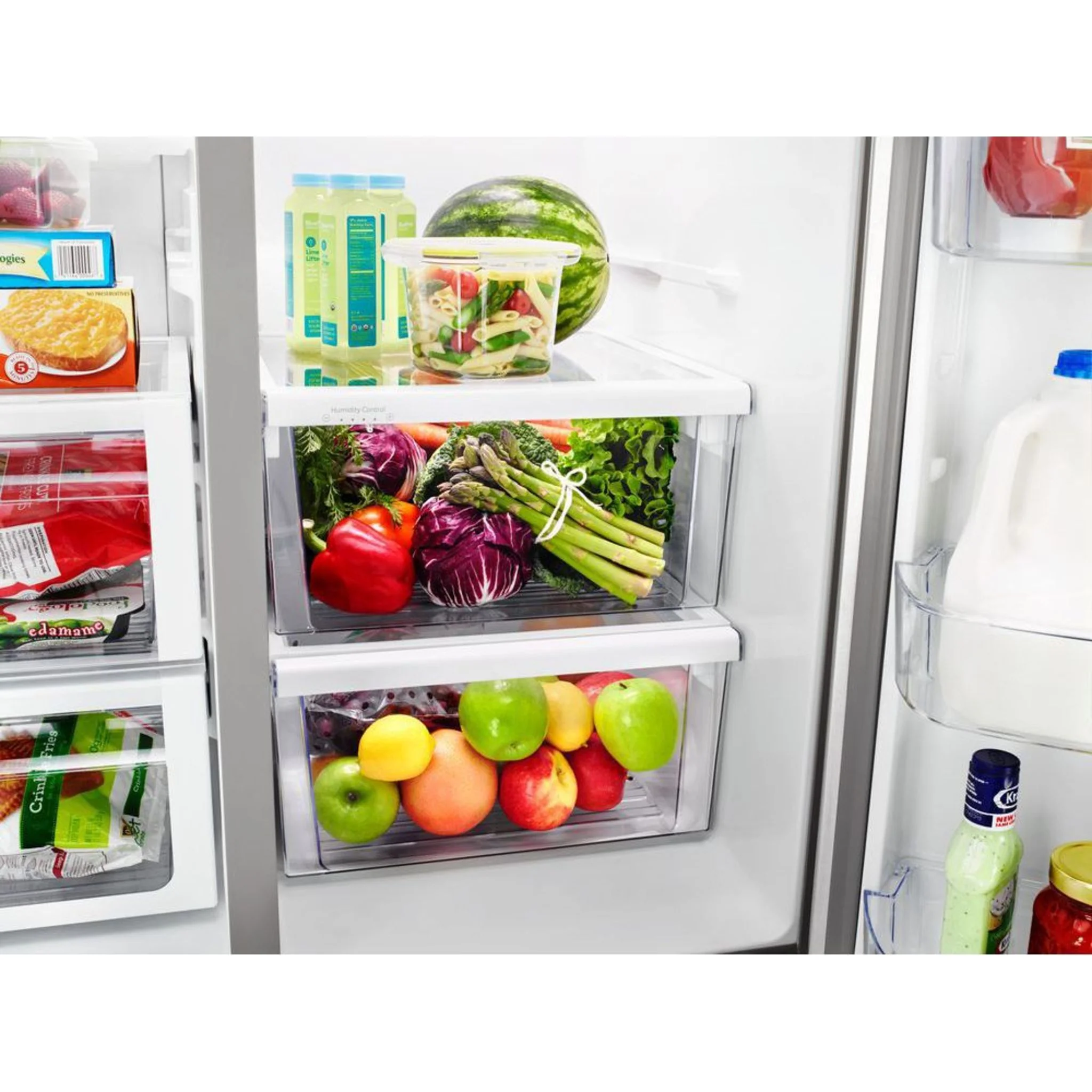 Whirlpool 36" Wide Side-by-Side Refrigerator - 28 cu. ft. - Fingerprint Resistant Stainless Steel (WRS588FIHZ) - Image 3