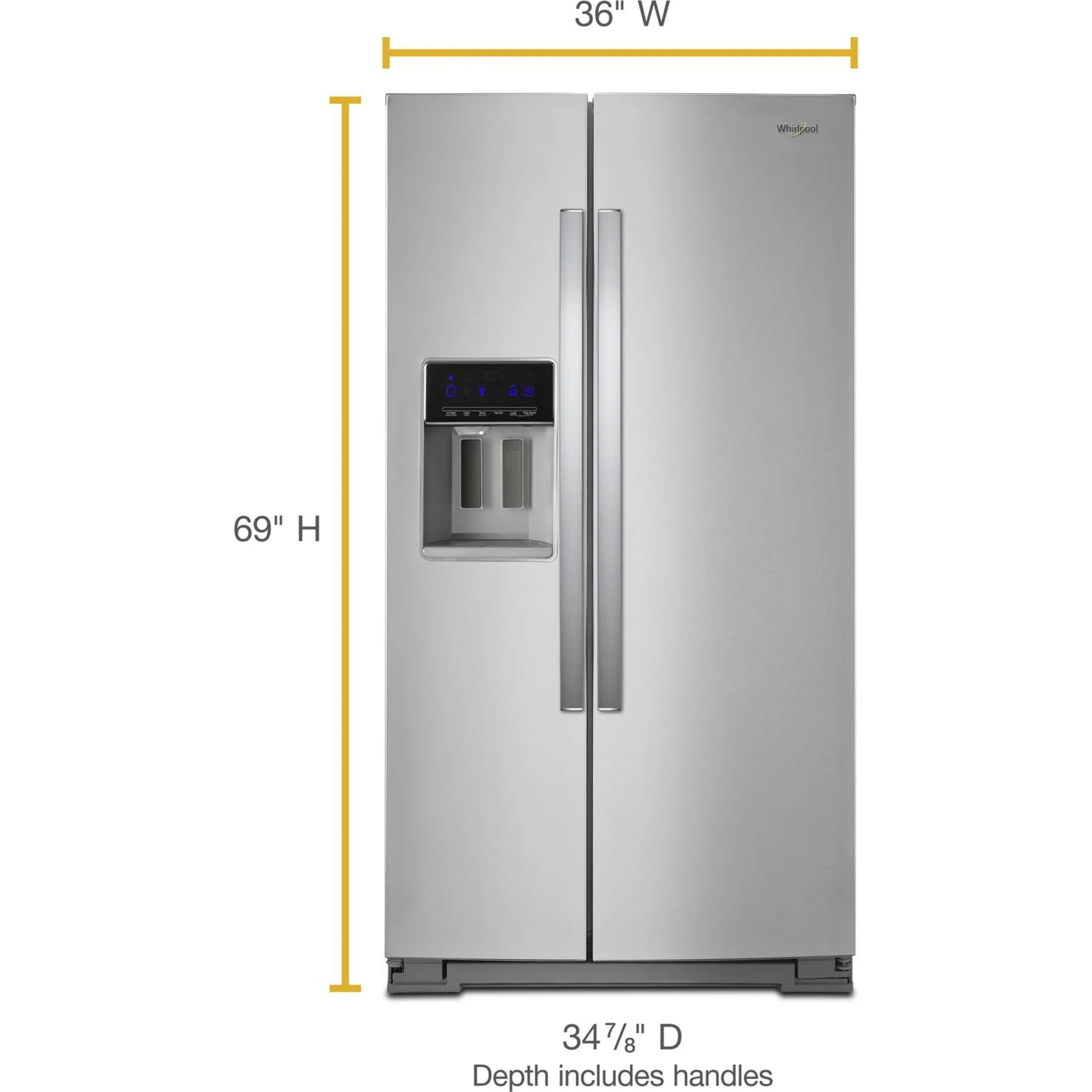 Whirlpool 36" Wide Side-by-Side Refrigerator - 28 cu. ft. - Fingerprint Resistant Stainless Steel (WRS588FIHZ) - Image 8