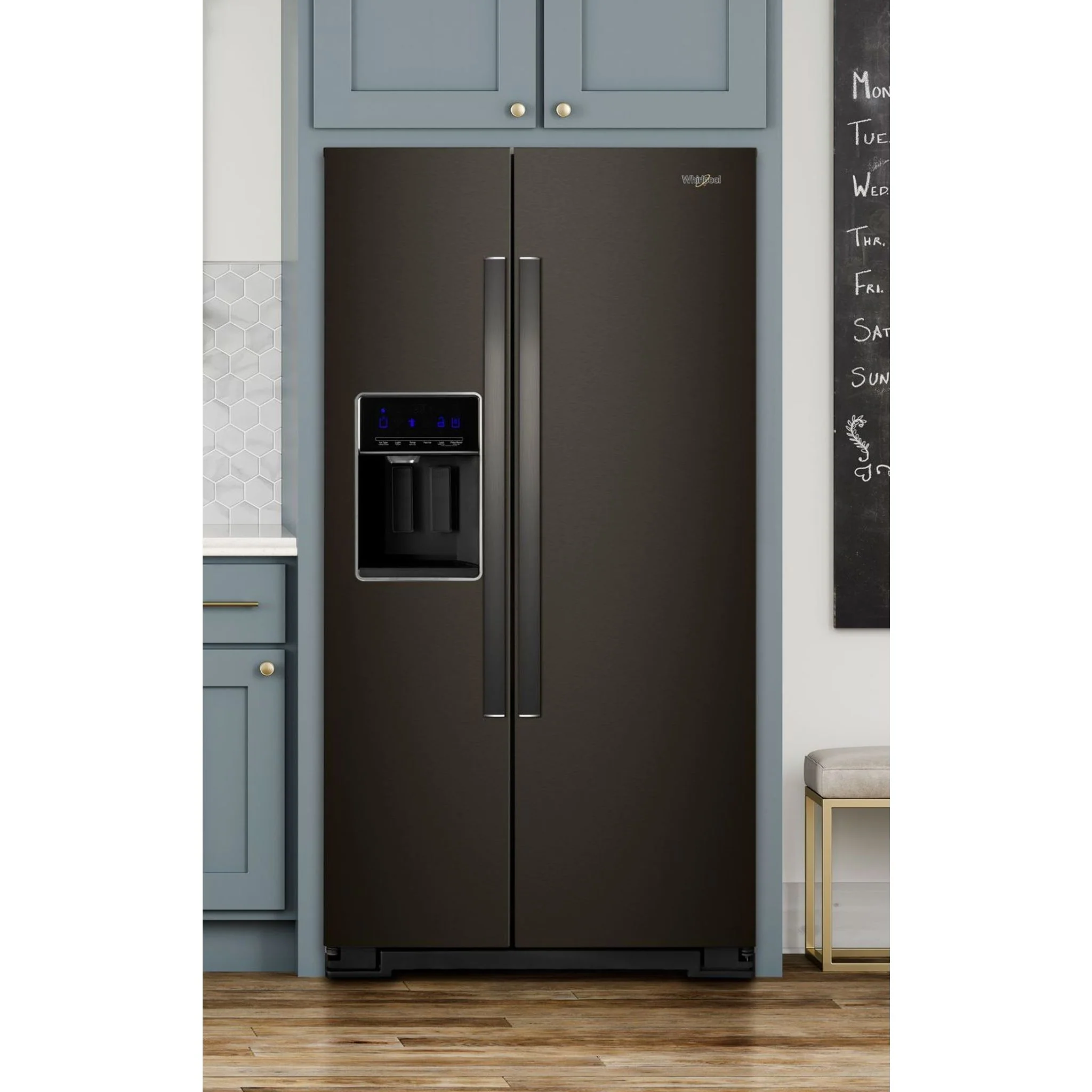 Whirlpool 36" Wide Counter Depth Side-by-Side Refrigerator - 21 cu. ft. - Black Stainless (WRS571CIHV) - Image 22