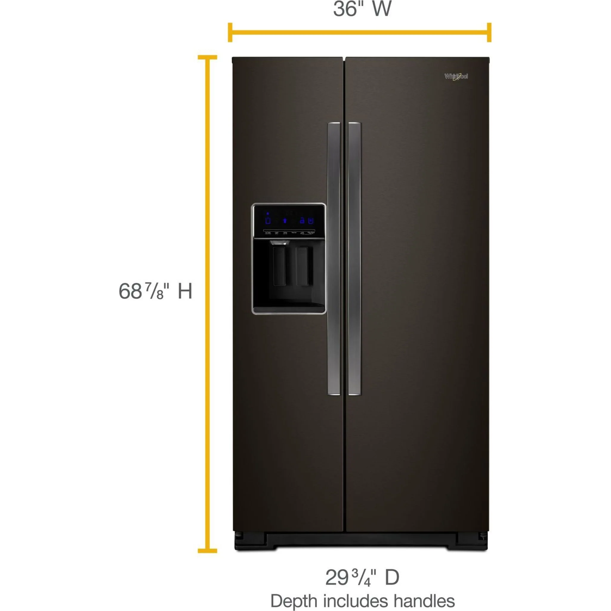 Whirlpool 36" Wide Counter Depth Side-by-Side Refrigerator - 21 cu. ft. - Black Stainless (WRS571CIHV) - Image 26
