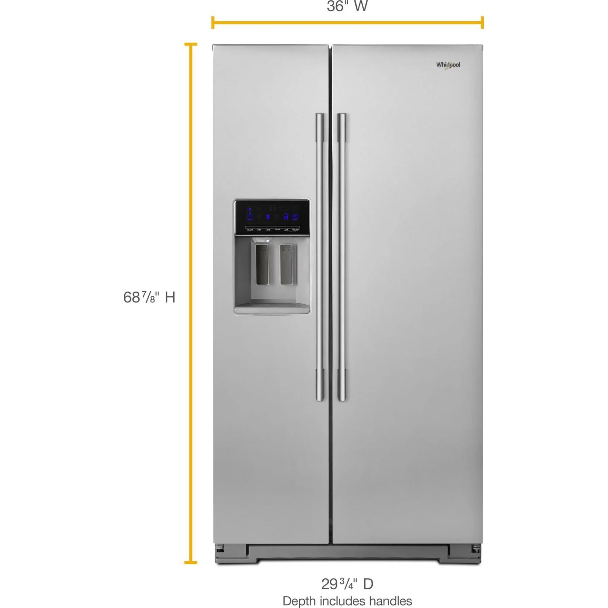 Whirlpool 36" Wide Contemporary Handle Counter Depth Side-by-Side Refrigerator - 21 cu. ft. (WRSA71CIHZ) - Image 27