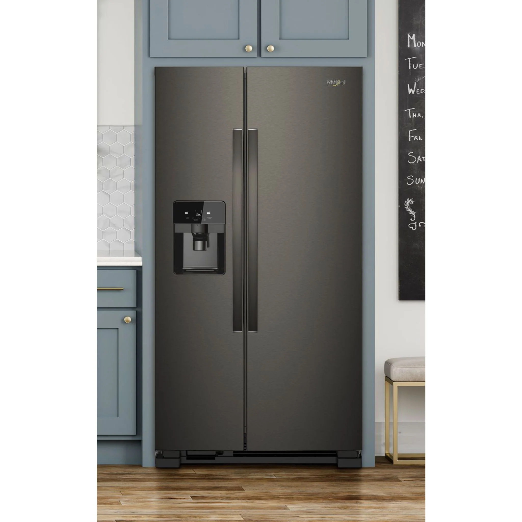 Whirlpool 33-inch Wide Side-by-Side Refrigerator - 21 cu. ft. -Black Stainless (WRS321SDHV) - Image 9