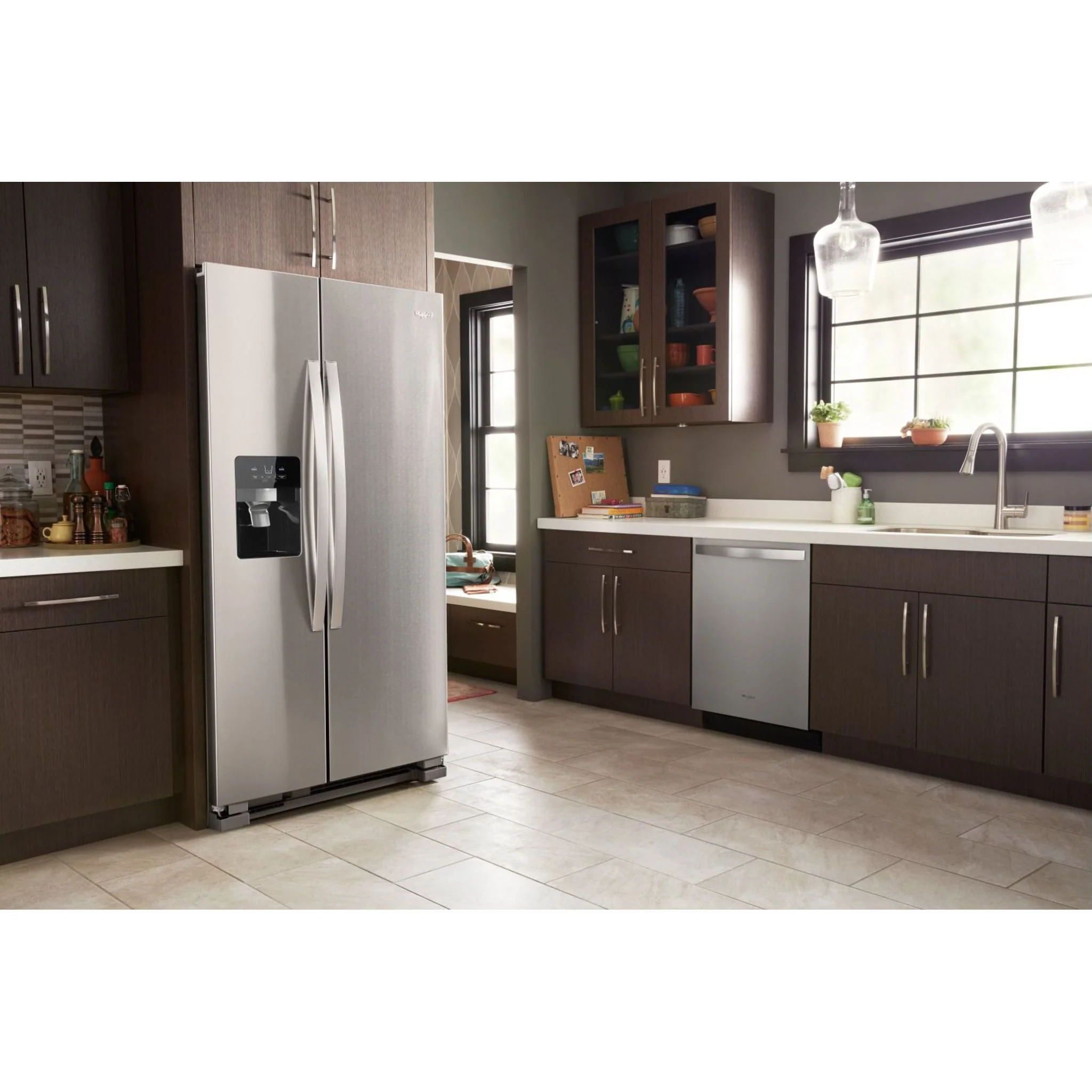 Whirlpool 36-inch Wide Side-by-Side Refrigerator - 25 cu. ft. -Monochromatic Stainless Steel (WRS335SDHM) - Image 7