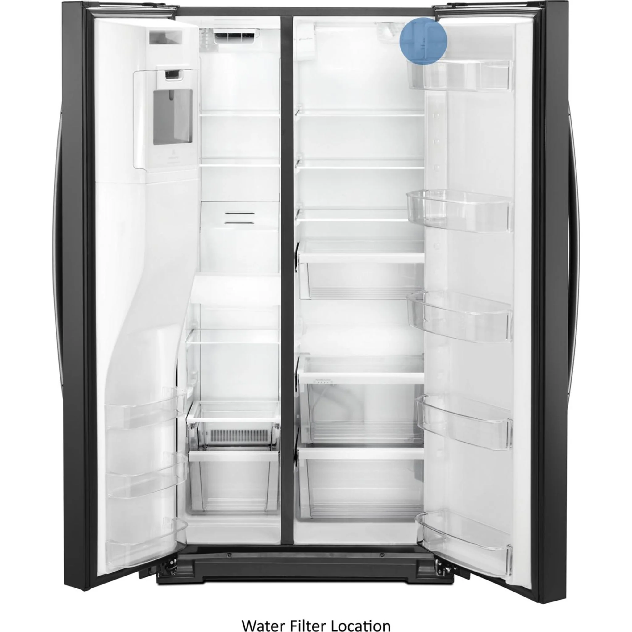 Whirlpool 36" Wide Counter Depth Side-by-Side Refrigerator - 21 cu. ft. - Black (WRS571CIHB) - Image 15