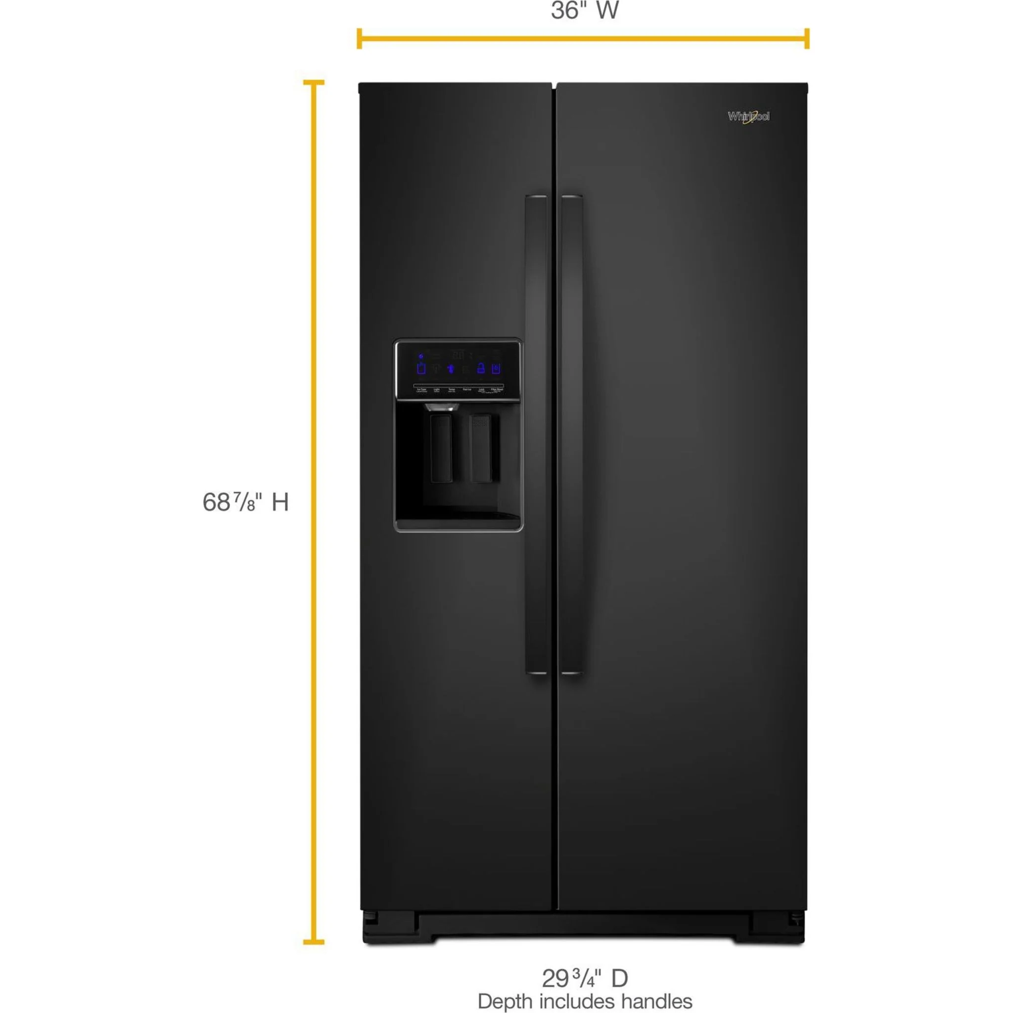 Whirlpool 36" Wide Counter Depth Side-by-Side Refrigerator - 21 cu. ft. - Black (WRS571CIHB) - Image 20