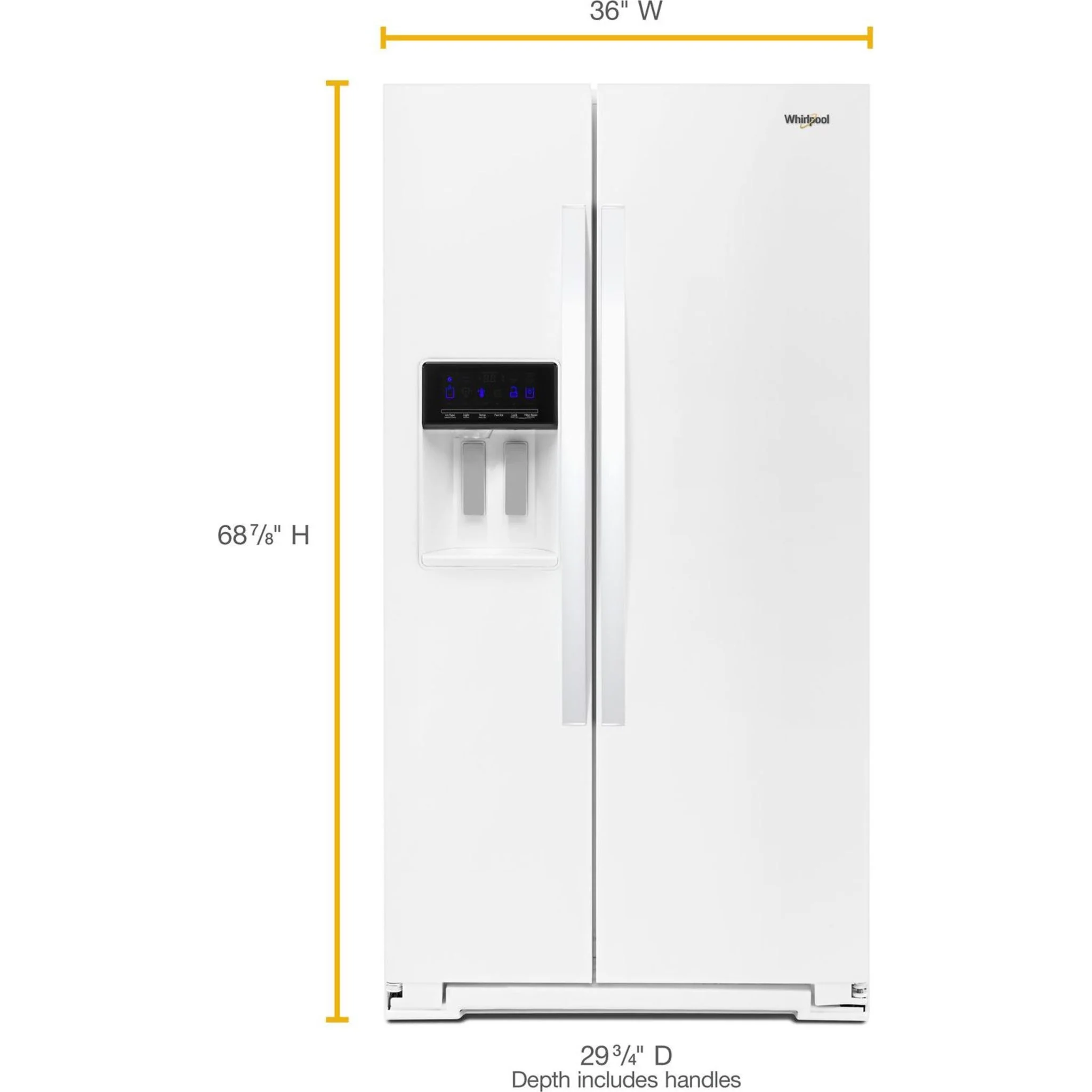 Whirlpool 36" Wide Counter Depth Side-by-Side Refrigerator - 21 cu. ft. - White (WRS571CIHW) - Image 23