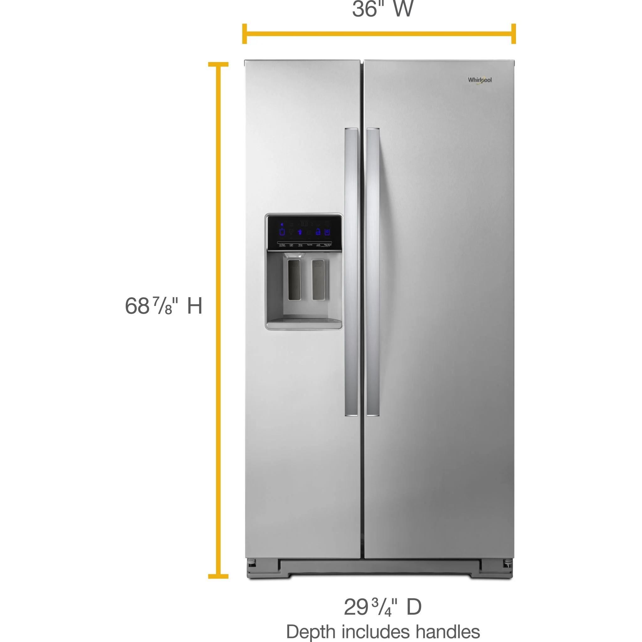 Whirlpool 36" Wide Counter Depth Side-by-Side Refrigerator - 21 cu. ft. - Fingerprint Resistant Stainless Steel (WRS571CIHZ) - Image 5