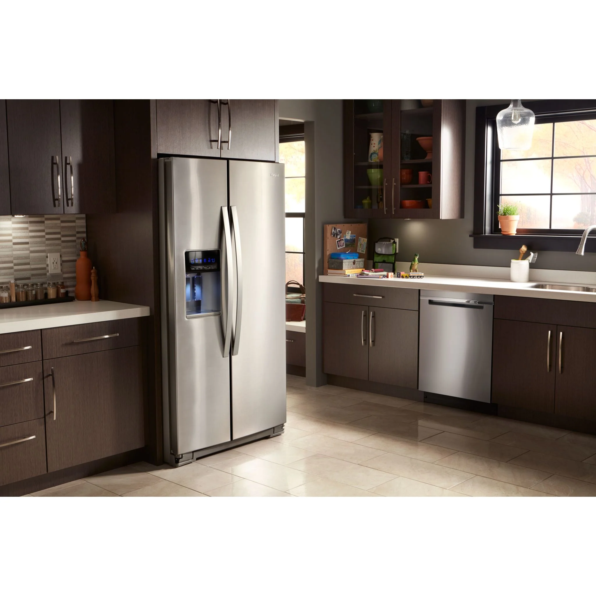 Whirlpool 36" Wide Counter Depth Side-by-Side Refrigerator - 21 cu. ft. - Fingerprint Resistant Stainless Steel (WRS571CIHZ) - Image 8