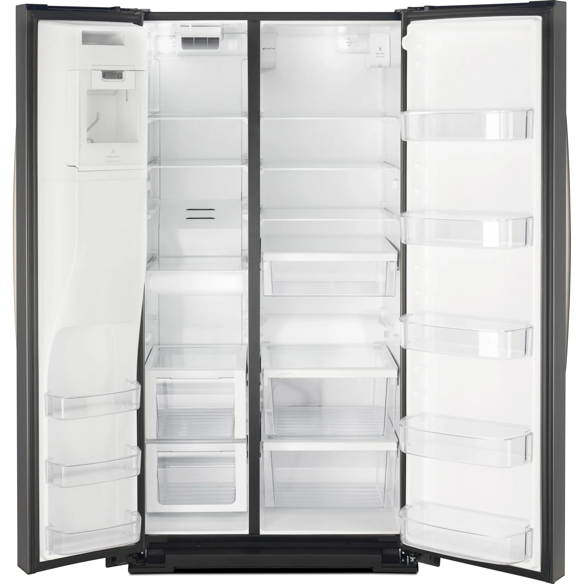 Whirlpool 36" Wide Side-by-Side Refrigerator - 28 cu. ft. - Black Stainless (WRS588FIHV) - Image 4