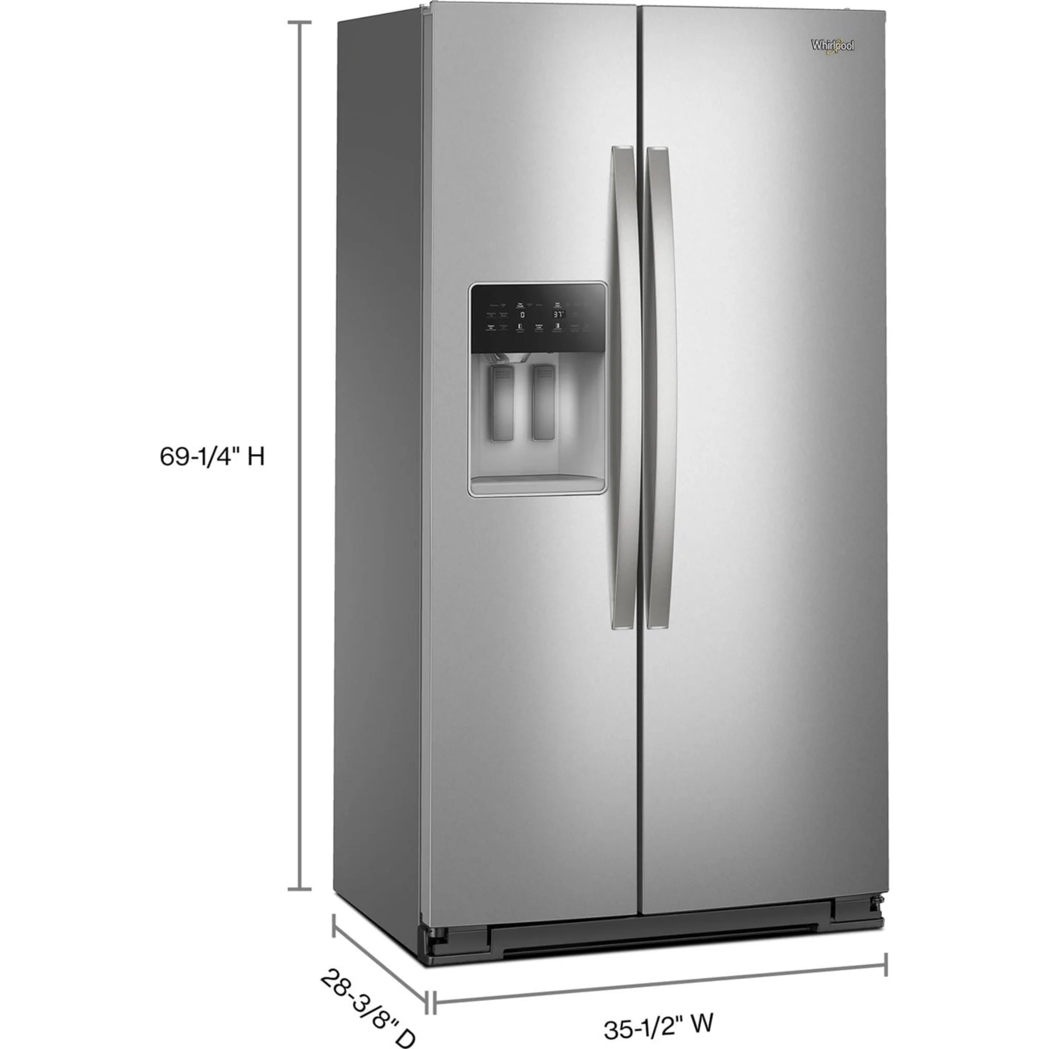 Whirlpool 36-inch Counter Depth Side-by-Side Refrigerator with TruCoolSystem -Fingerprint Resistant Stainless Steel (WRSC5536RZ) - Image 4
