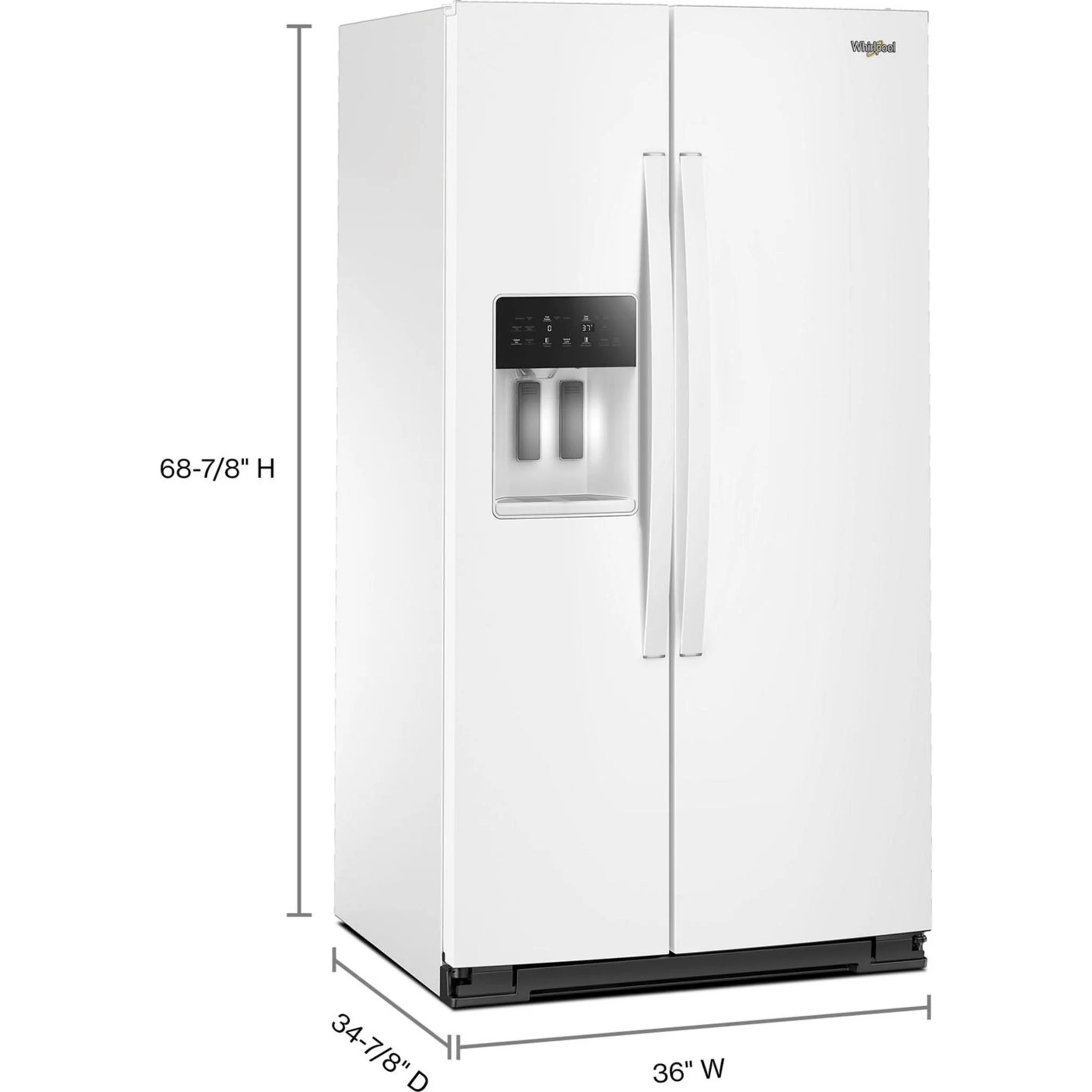 Whirlpool 36-inch Full Depth Side-by-Side Refrigerator with TruCoolSystem -White (WRSF5536RW) - Image 2